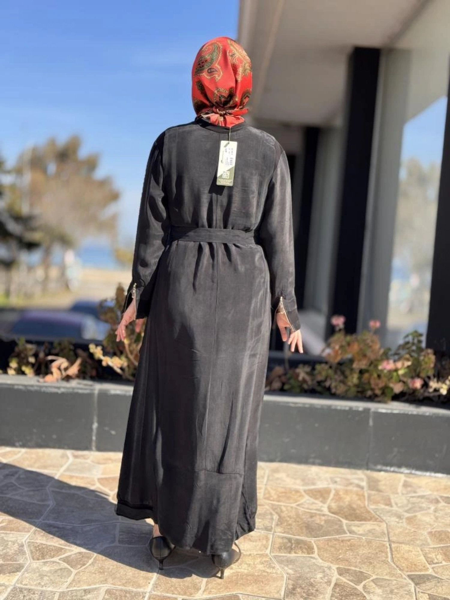 Misswhence Cep Detaylı Spor Dikişli Cupra İpek Elbise 37838