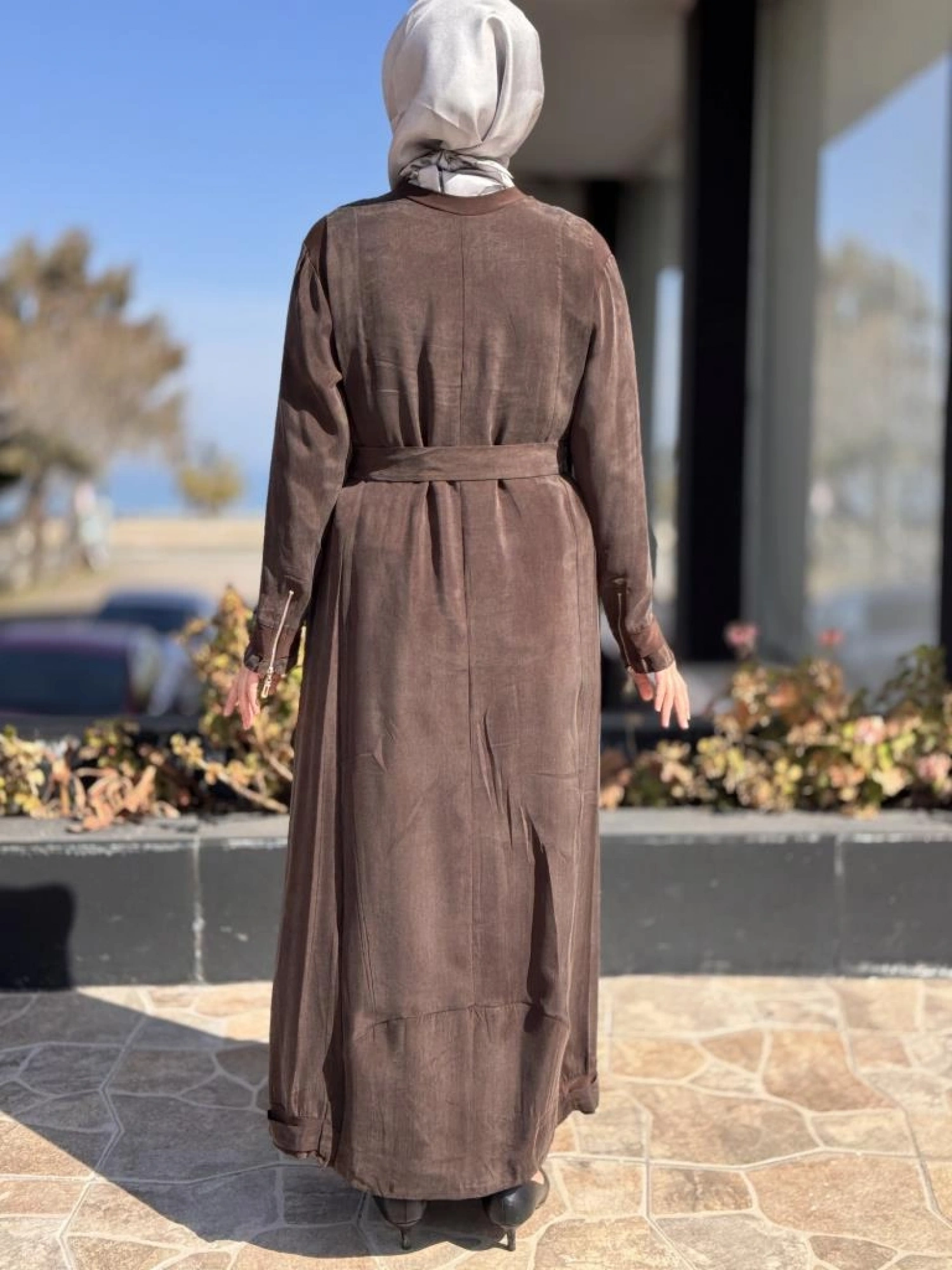 Misswhence Cep Detaylı Spor Dikişli Cupra İpek Elbise 37838