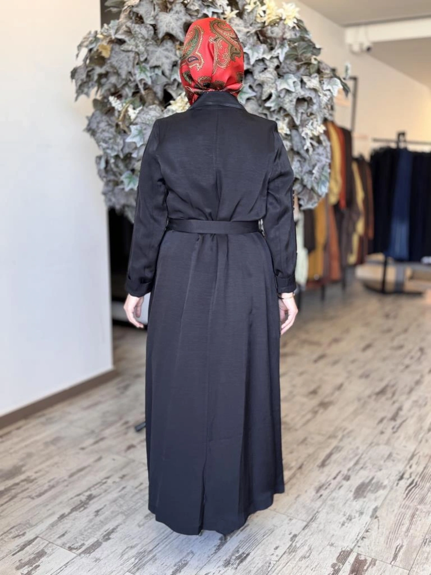 Misswhence Cep ve Fermuar Detaylı Chanel Keten Pardesü 37515