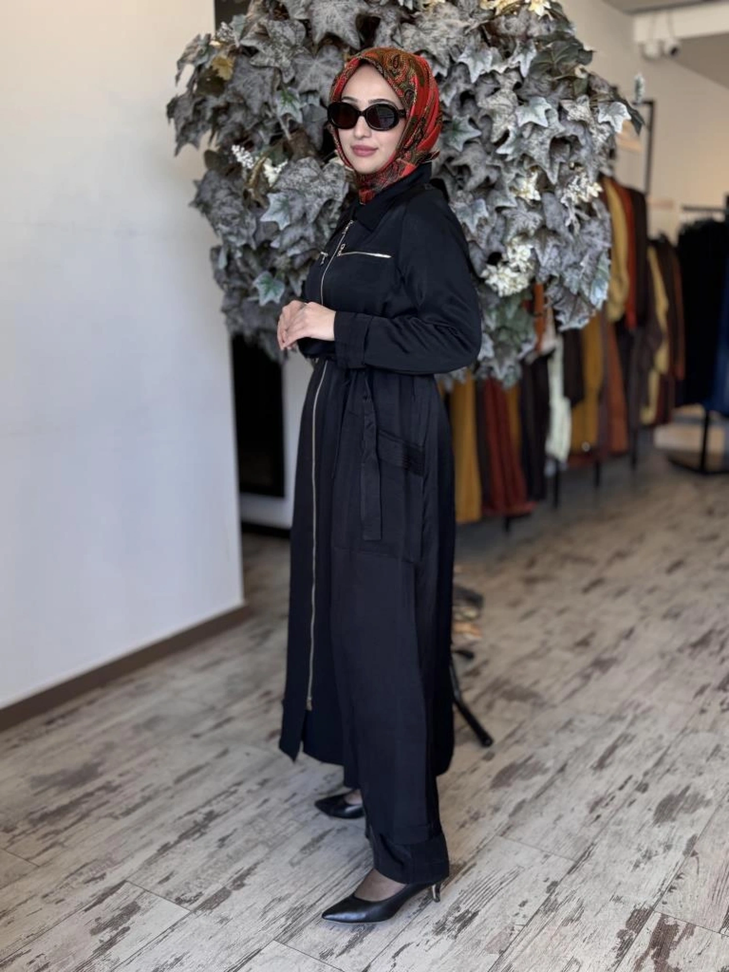 Misswhence Cep ve Fermuar Detaylı Chanel Keten Pardesü 37515