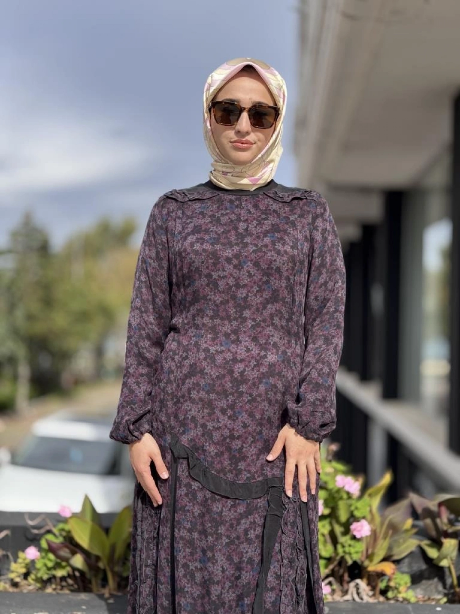 Misswhence Çiçek Desenli Cupra İpek Elbise 38829