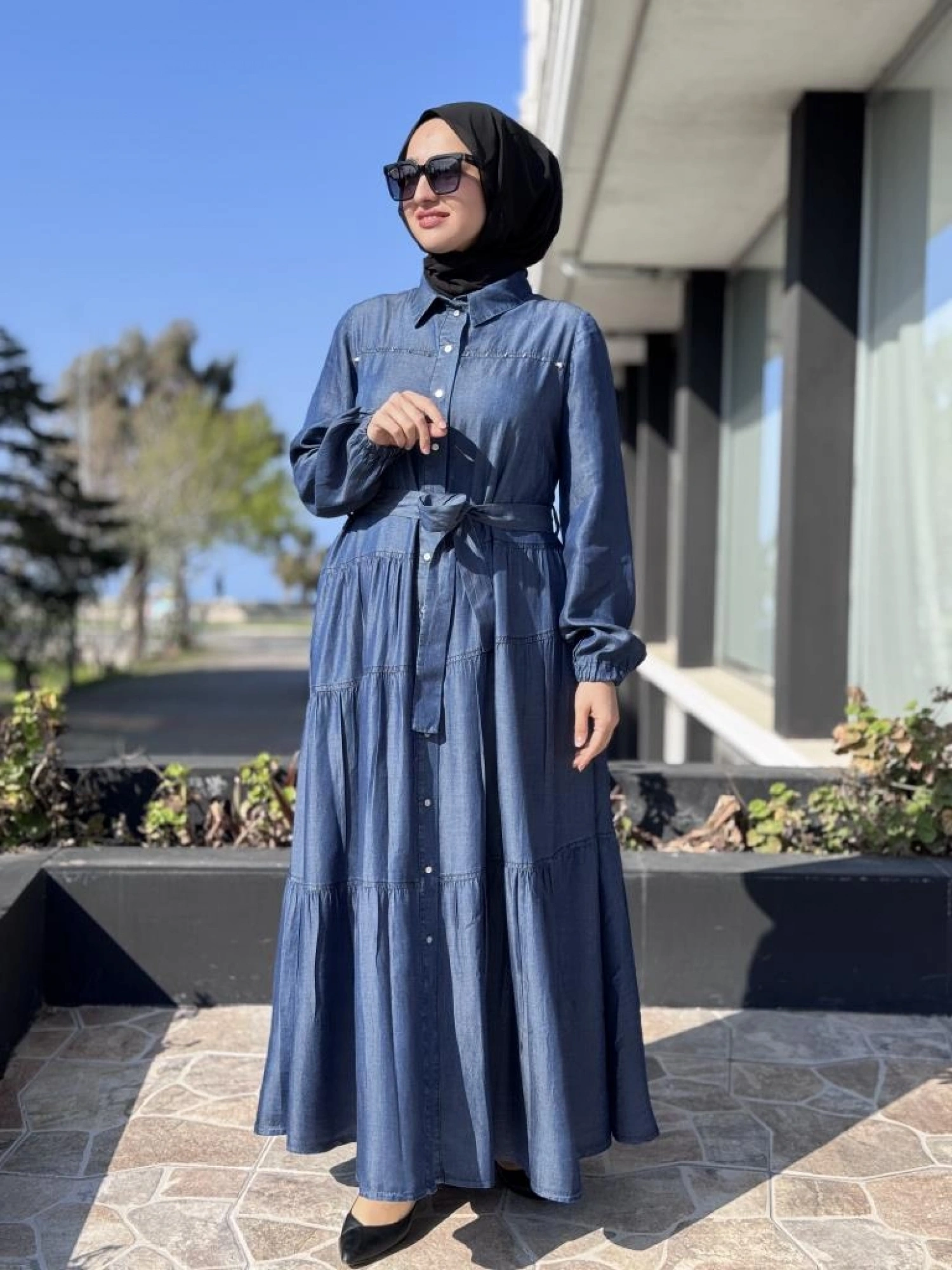 Misswhence Çıtçıtlı Tensel Kot Elbise 37842