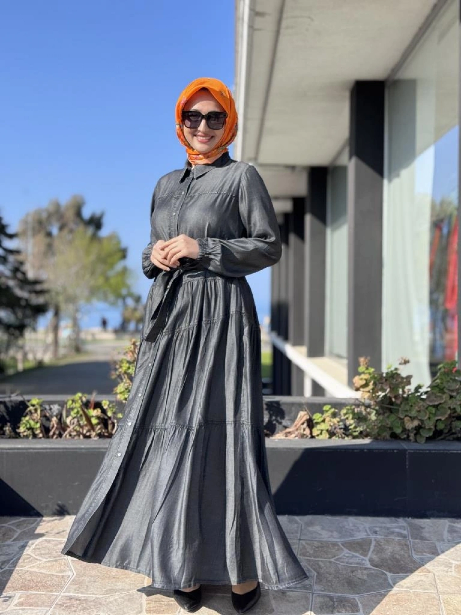 Misswhence Çıtçıtlı Tensel Kot Elbise 37842