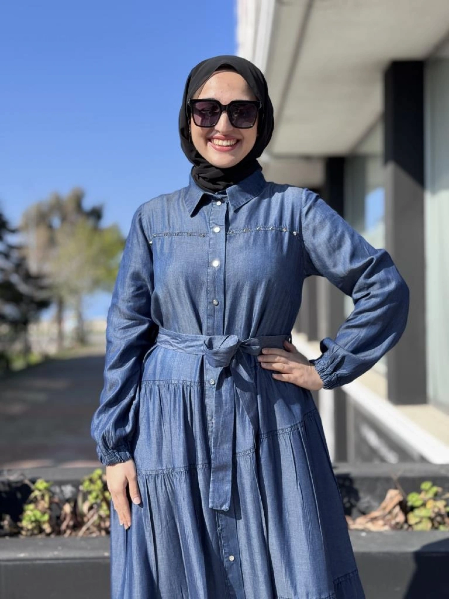 Misswhence Çıtçıtlı Tensel Kot Elbise 37842