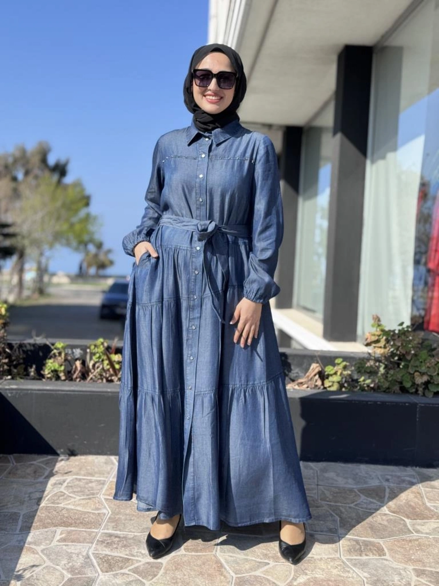 Misswhence Çıtçıtlı Tensel Kot Elbise 37842