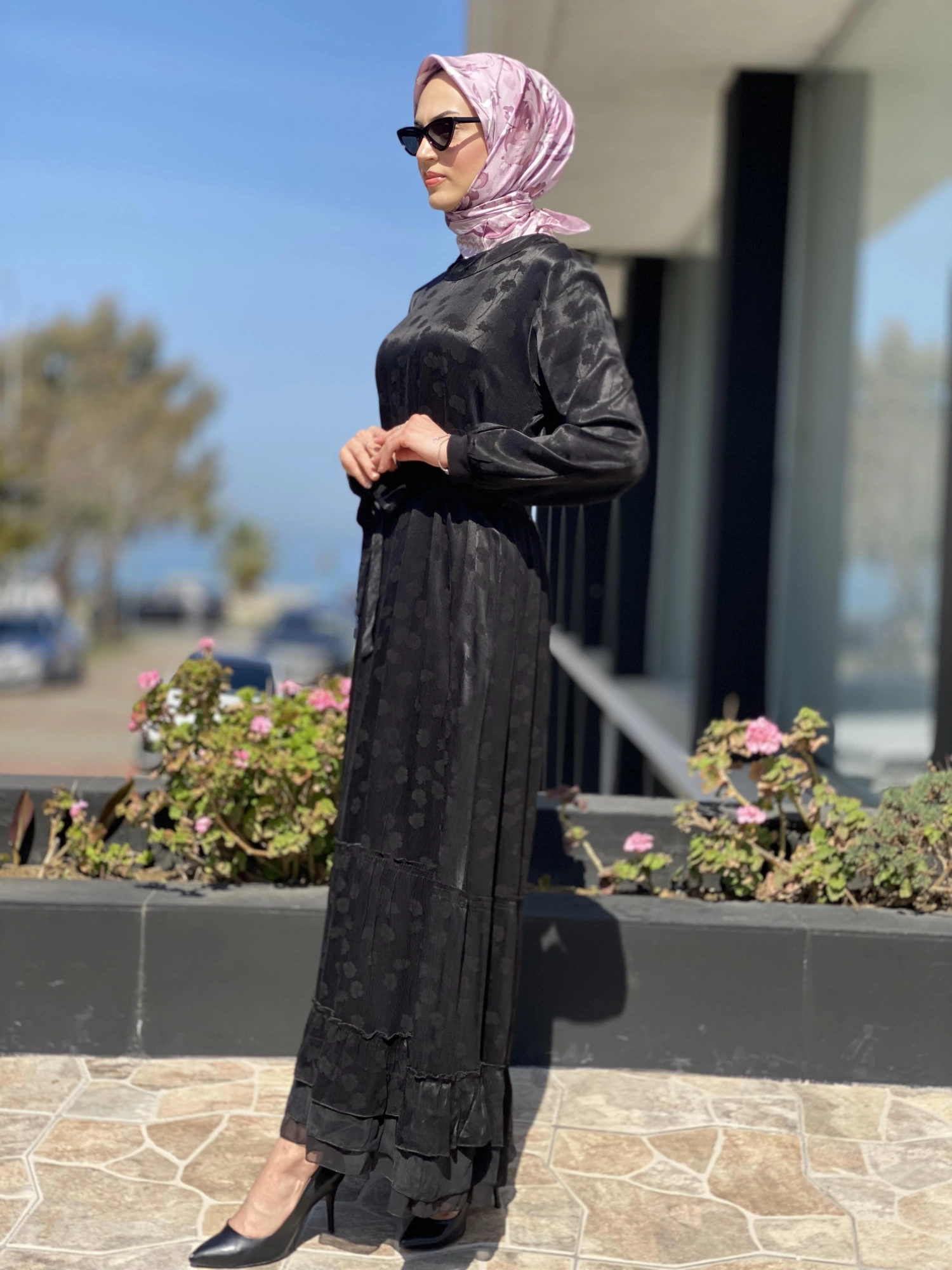 Misswhence Desenli İpek Elbise 35808