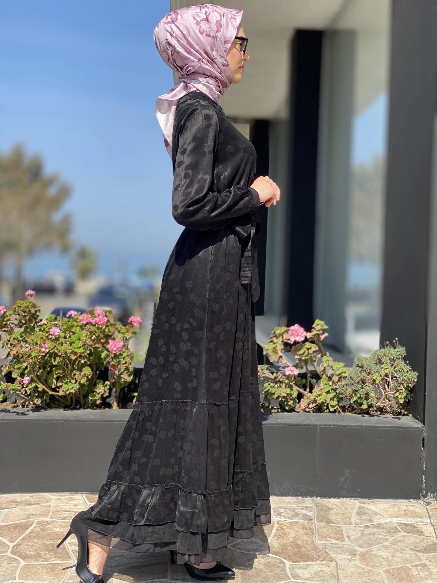 Misswhence Desenli İpek Elbise 35808