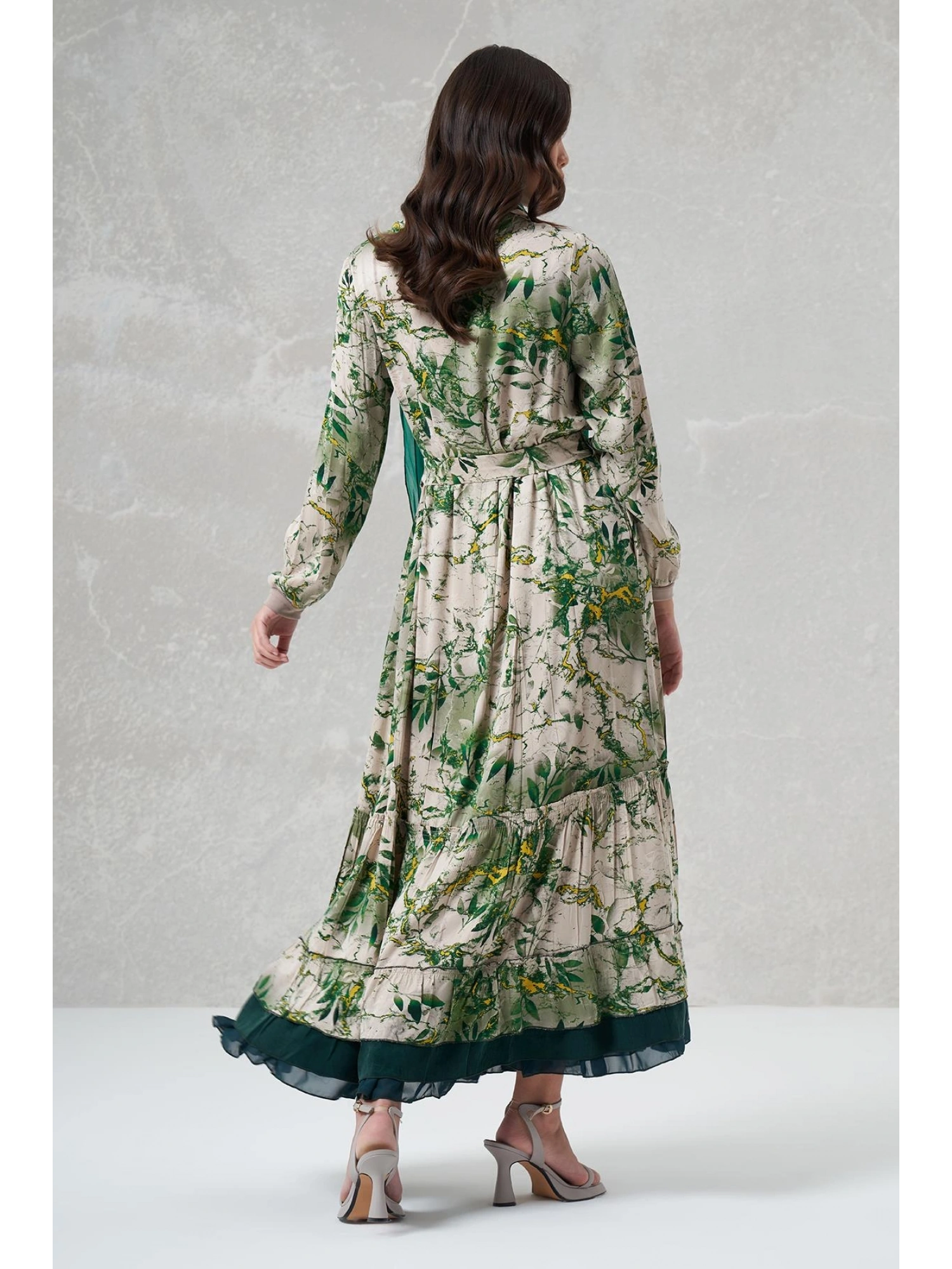 Misswhence Desenli İpek Elbise 35808