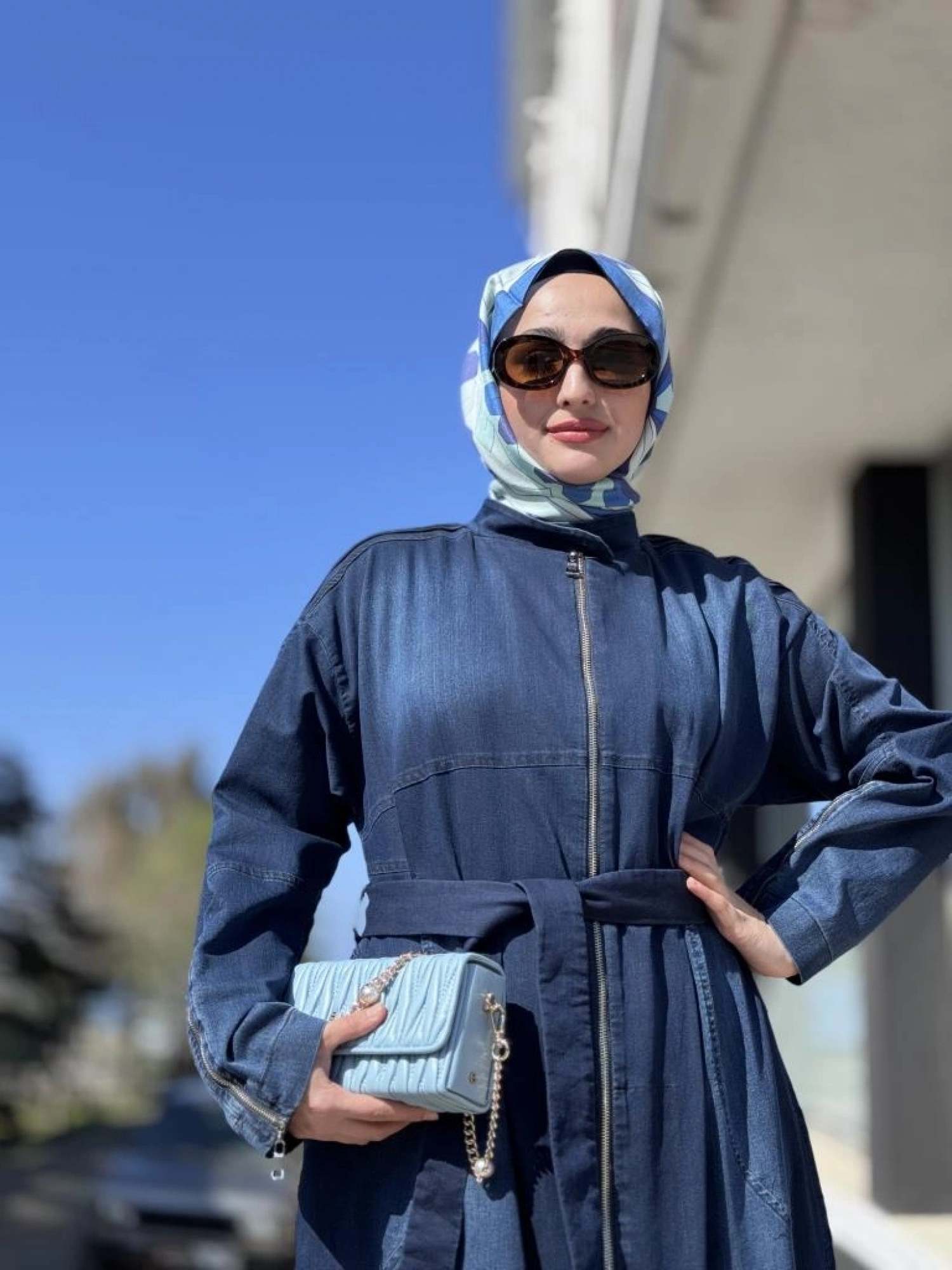 Misswhence Drape Detaylı Fermuarlı Kot Pardesü 37507