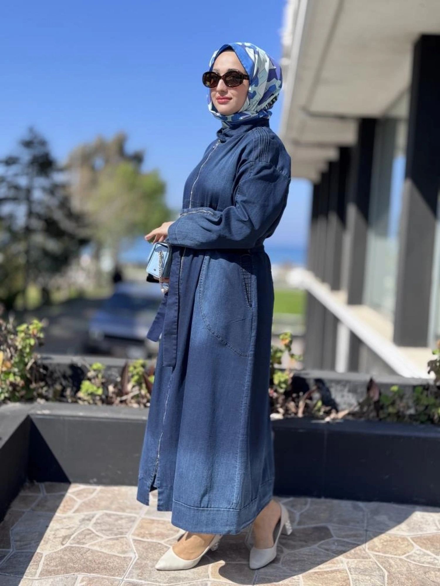 Misswhence Drape Detaylı Fermuarlı Kot Pardesü 37507