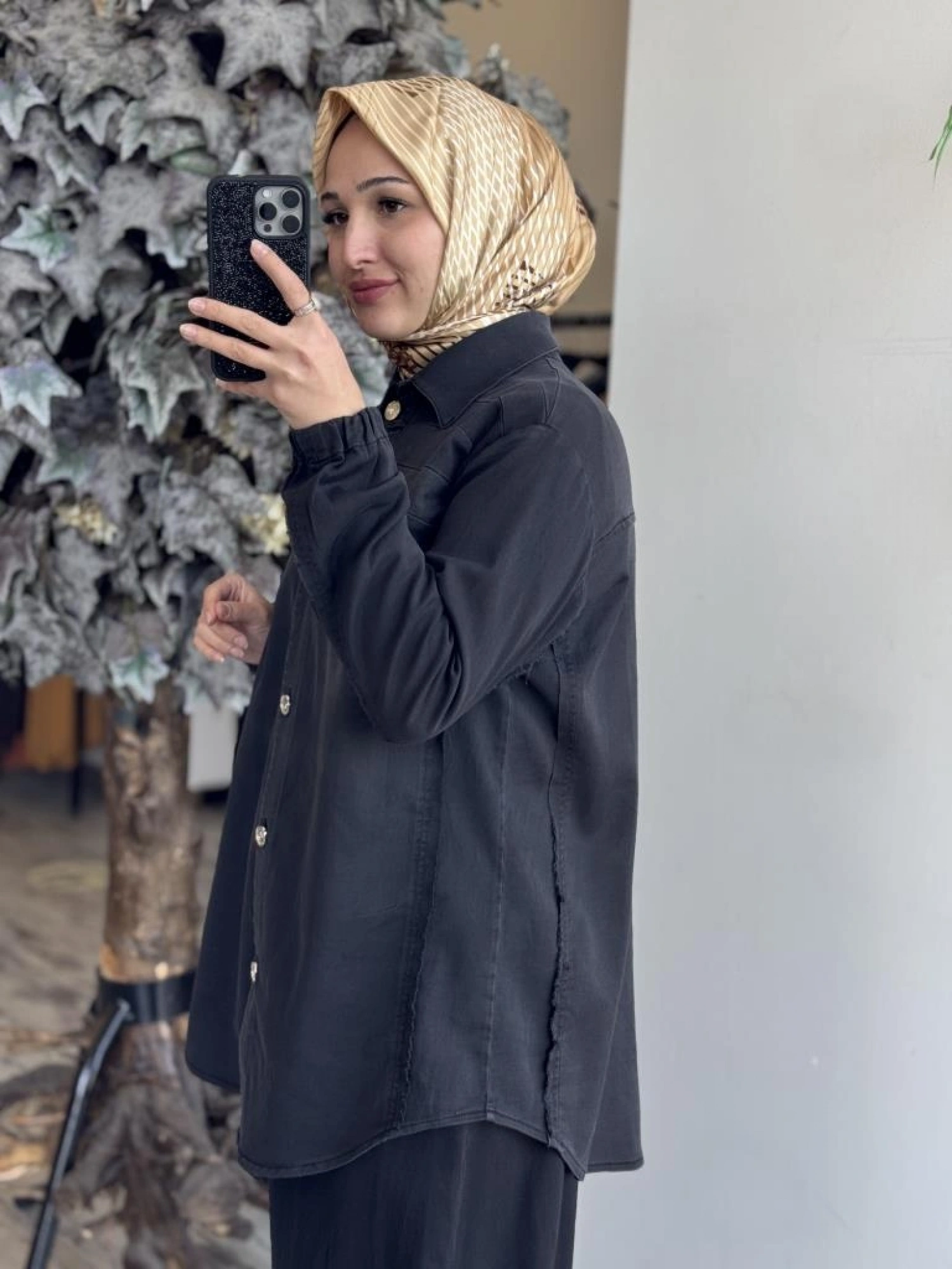 Misswhence Düğme Detaylı Denim Etek Takım 37304