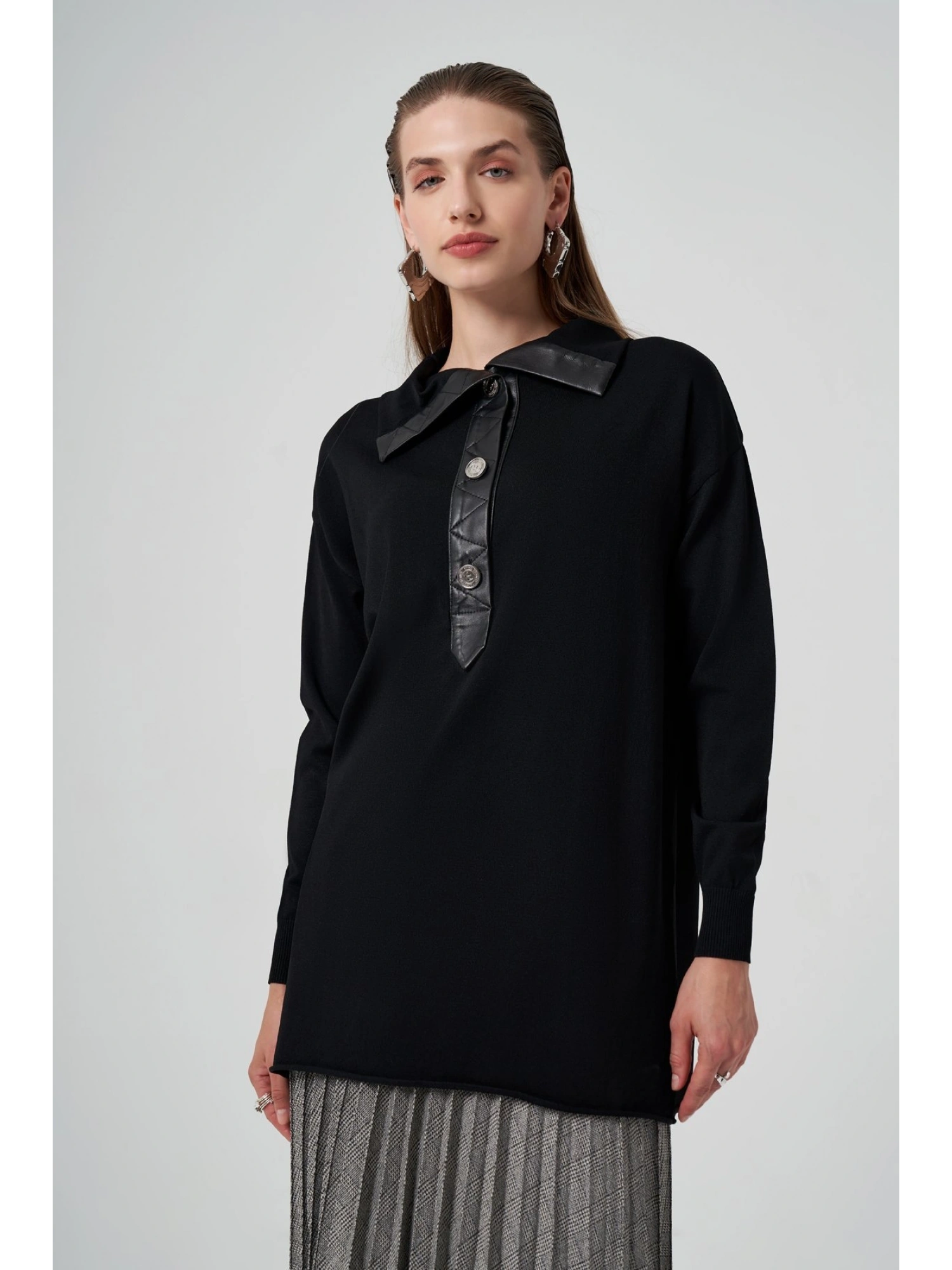 Misswhence Düğmeli Triko Tunik 36016