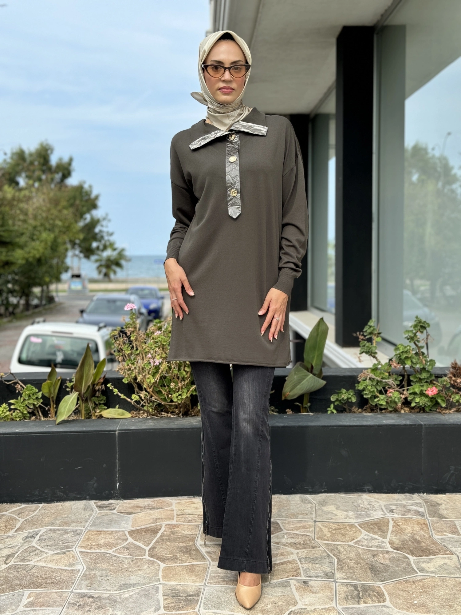 Misswhence Düğmeli Triko Tunik 36016