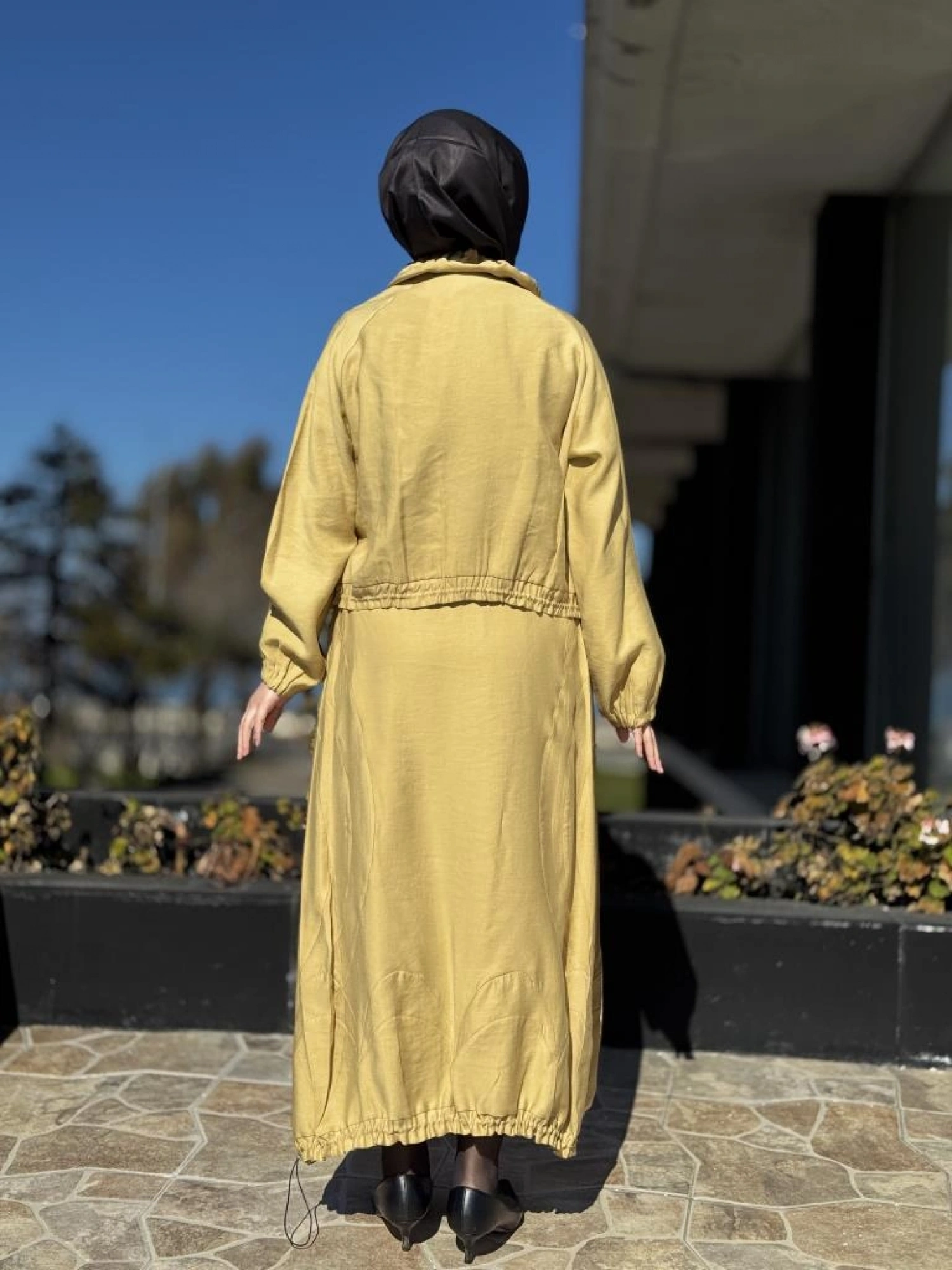 Misswhence Fermuarlı İpek Keten Ceket Etek Takım 37200