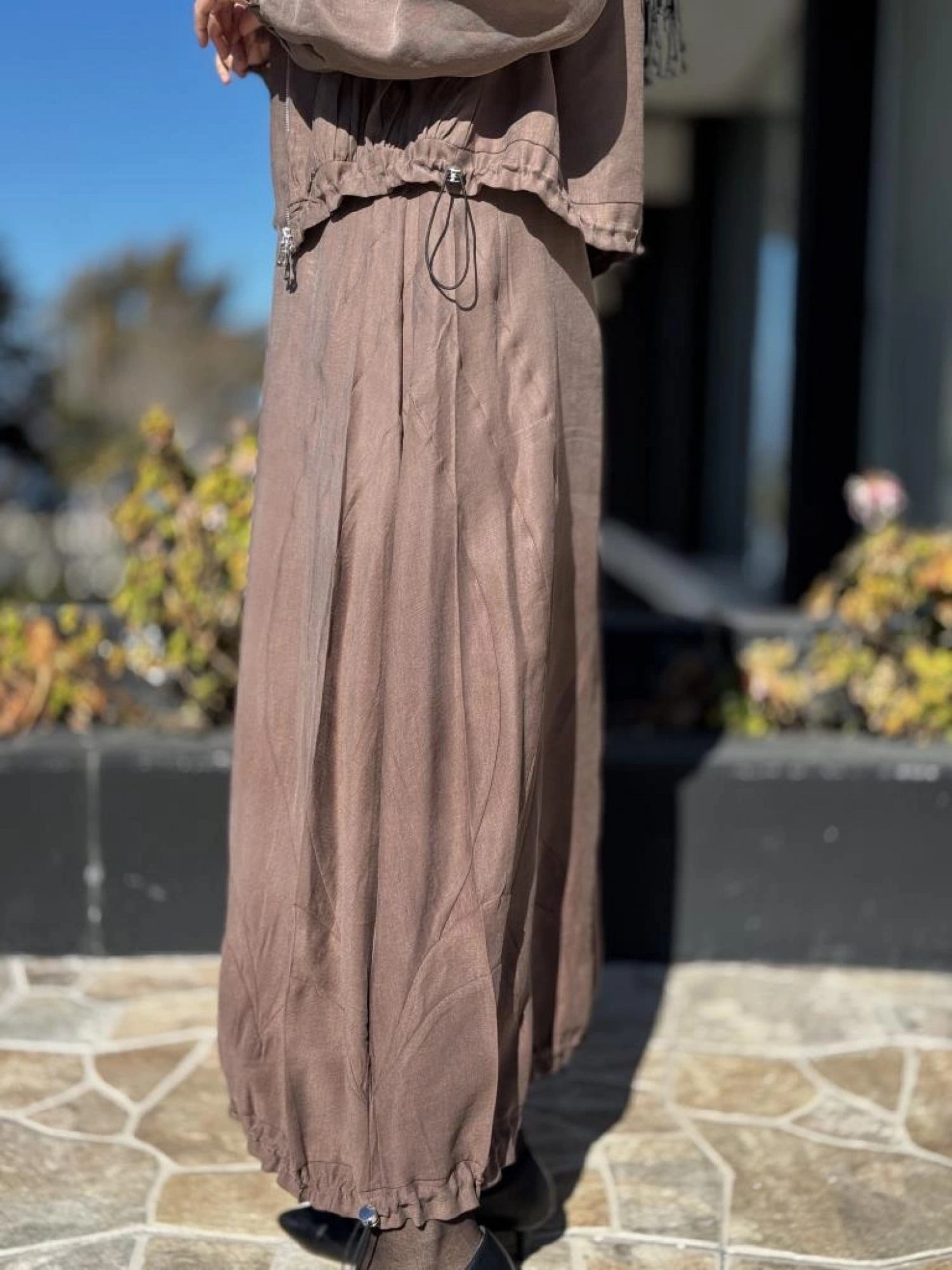 Misswhence Fermuarlı İpek Keten Ceket Etek Takım 37200