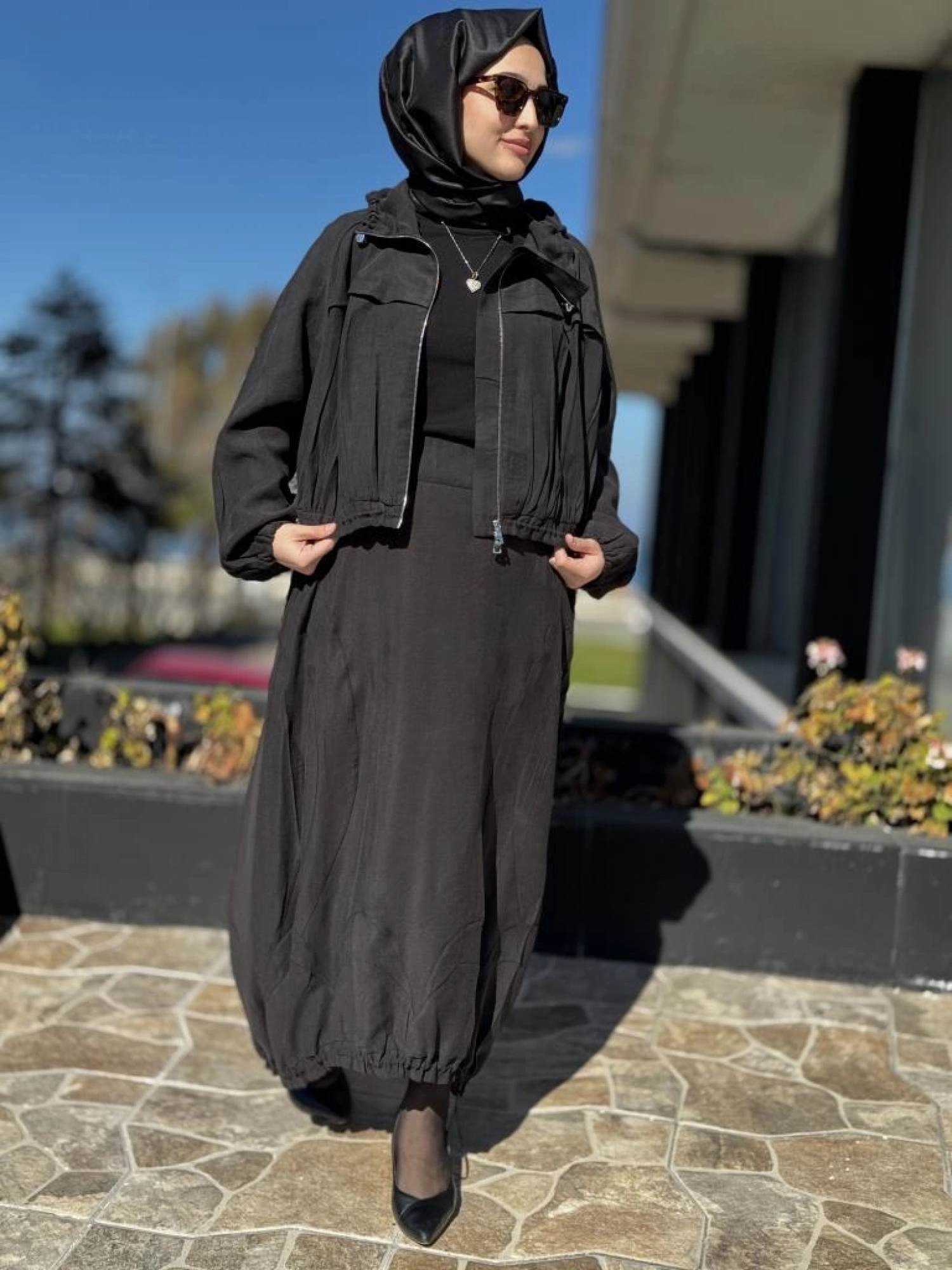 Misswhence Fermuarlı İpek Keten Ceket Etek Takım 37200