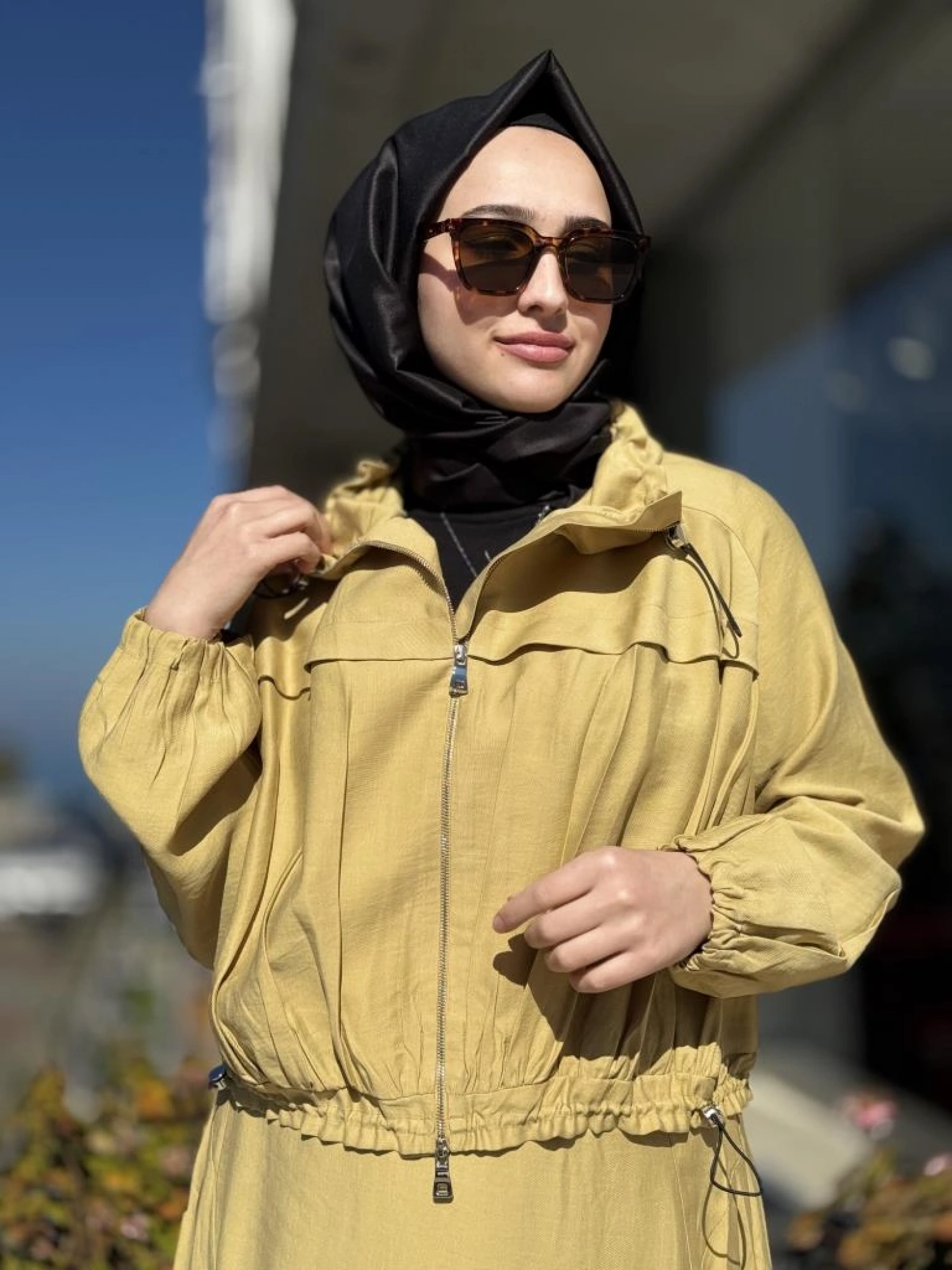 Misswhence Fermuarlı İpek Keten Ceket Etek Takım 37200