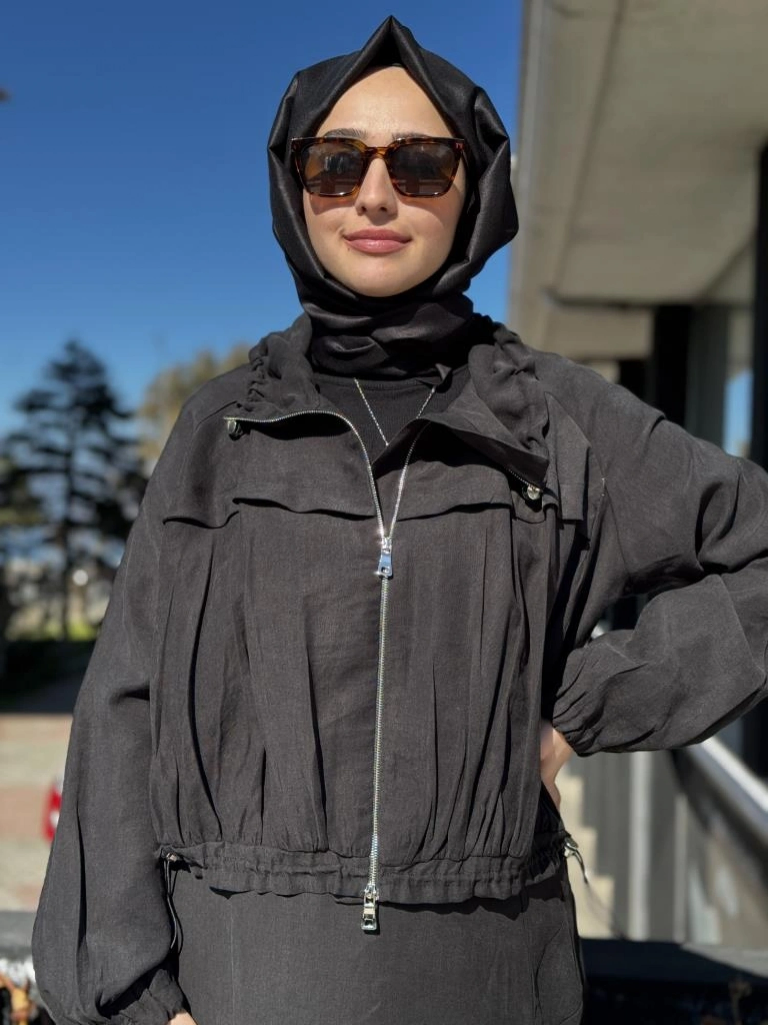 Misswhence Fermuarlı İpek Keten Ceket Etek Takım 37200