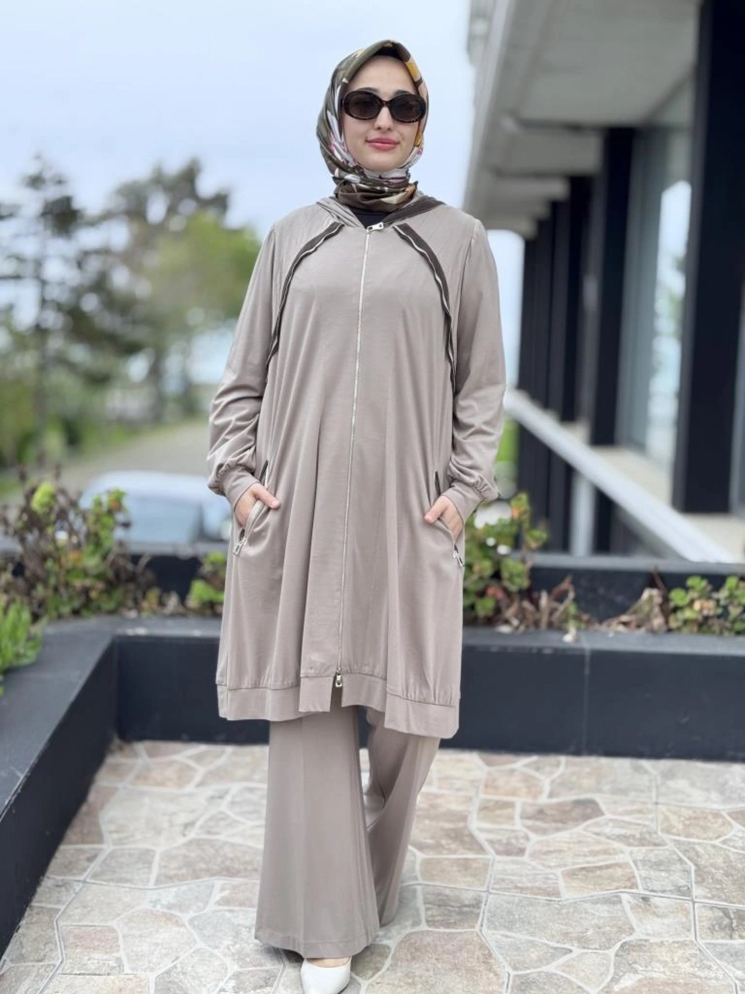 Misswhence Fermuarlı Kapüşonlu Penye Kap/Ceket 37415