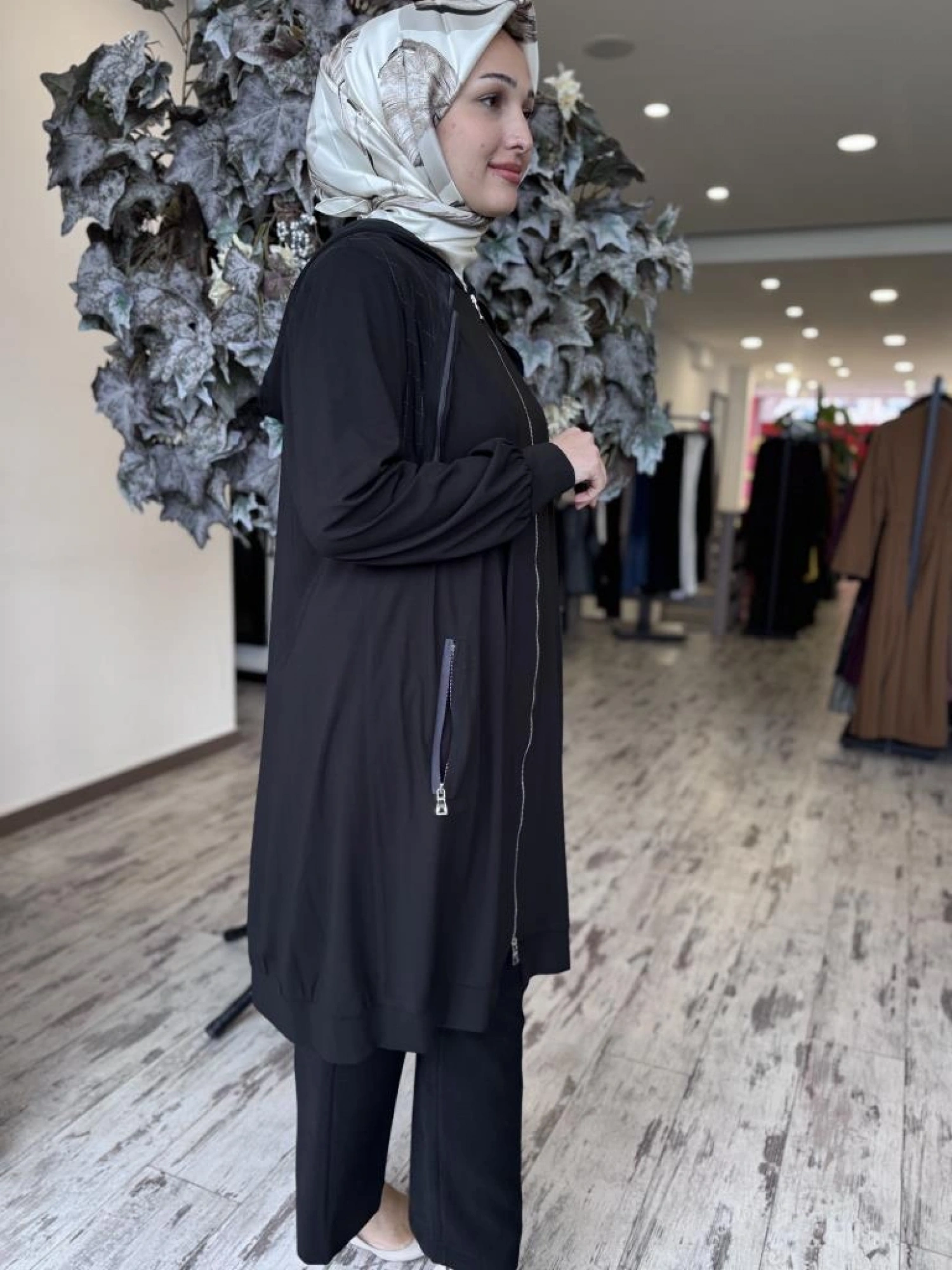 Misswhence Fermuarlı Kapüşonlu Penye Kap/Ceket 37415