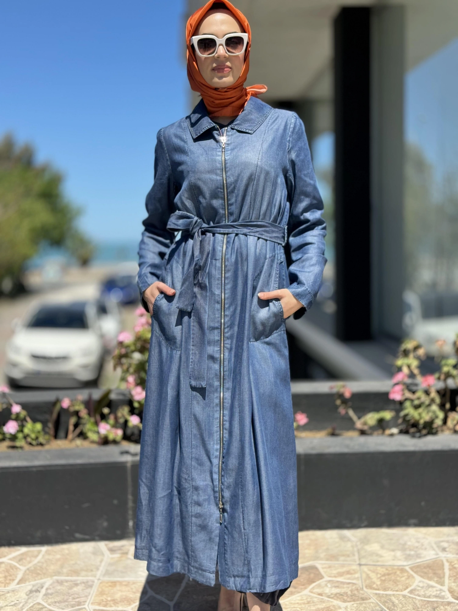 Misswhence Fermuarlı Tencel Kot Pardesü 35518