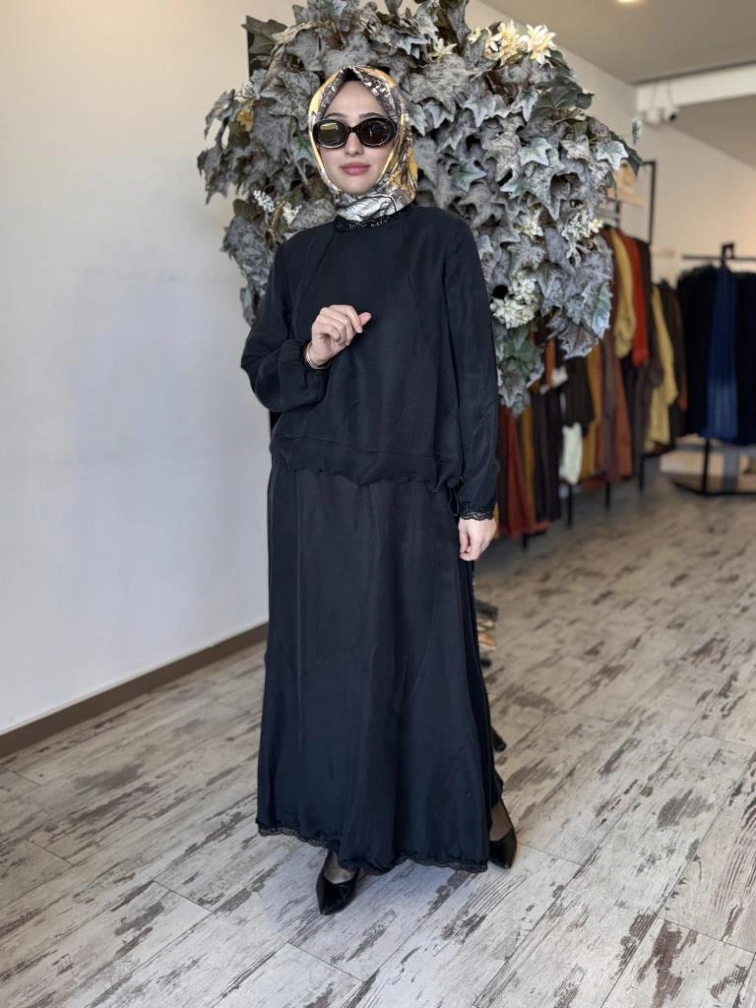 Misswhence Fistolu İpek Keten Bluz Etek Takım 37000