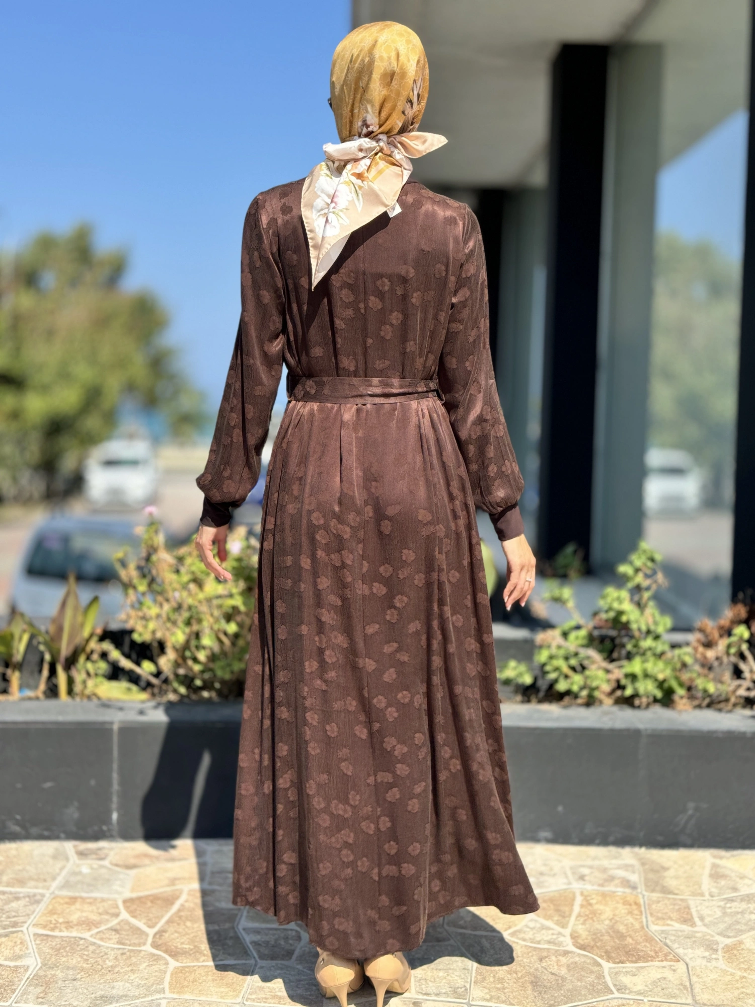 Misswhence Gül Detaylı İpek Elbise 36800