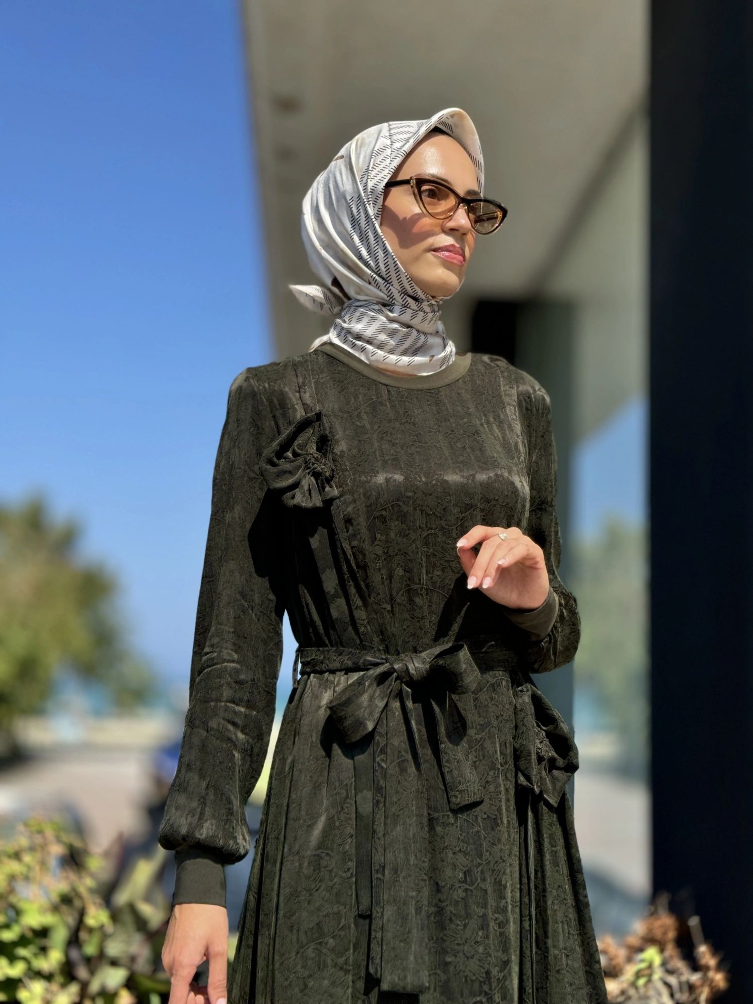 Misswhence Gül Detaylı İpek Elbise 36800