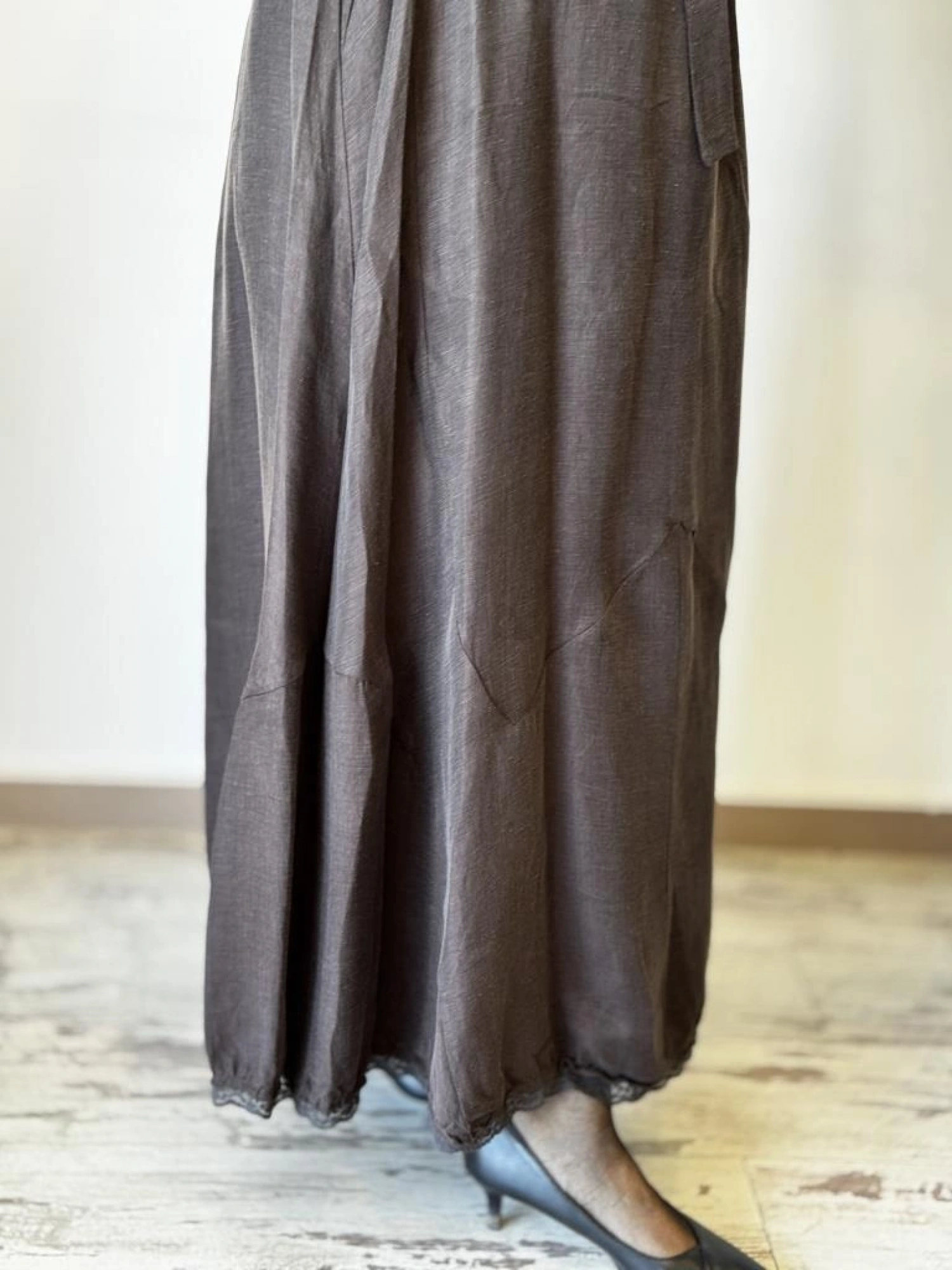 Misswhence Güpür Detaylı İpek Keten Elbise 37831