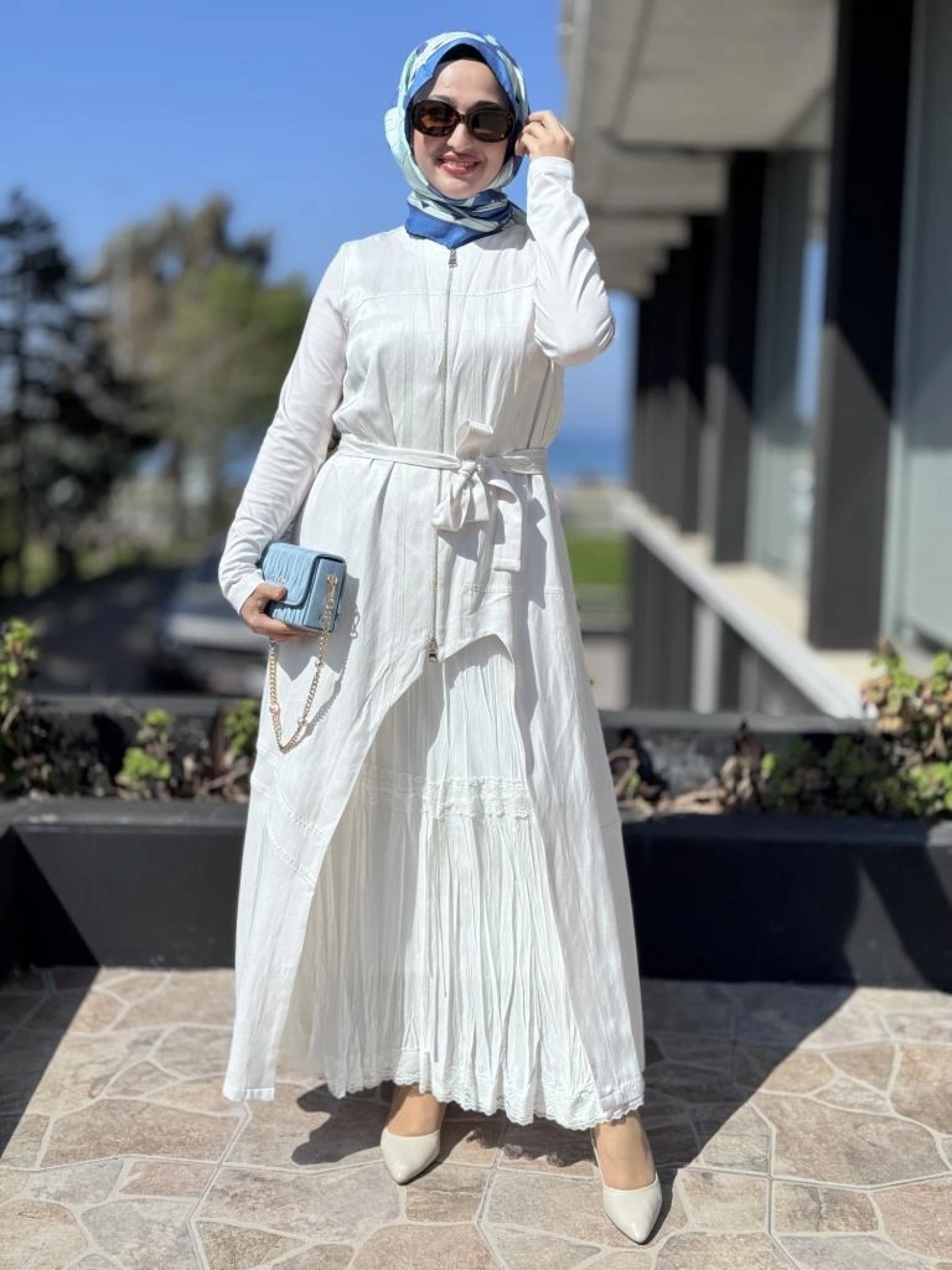 Misswhence İkili Chanel Keten Elbise 37806