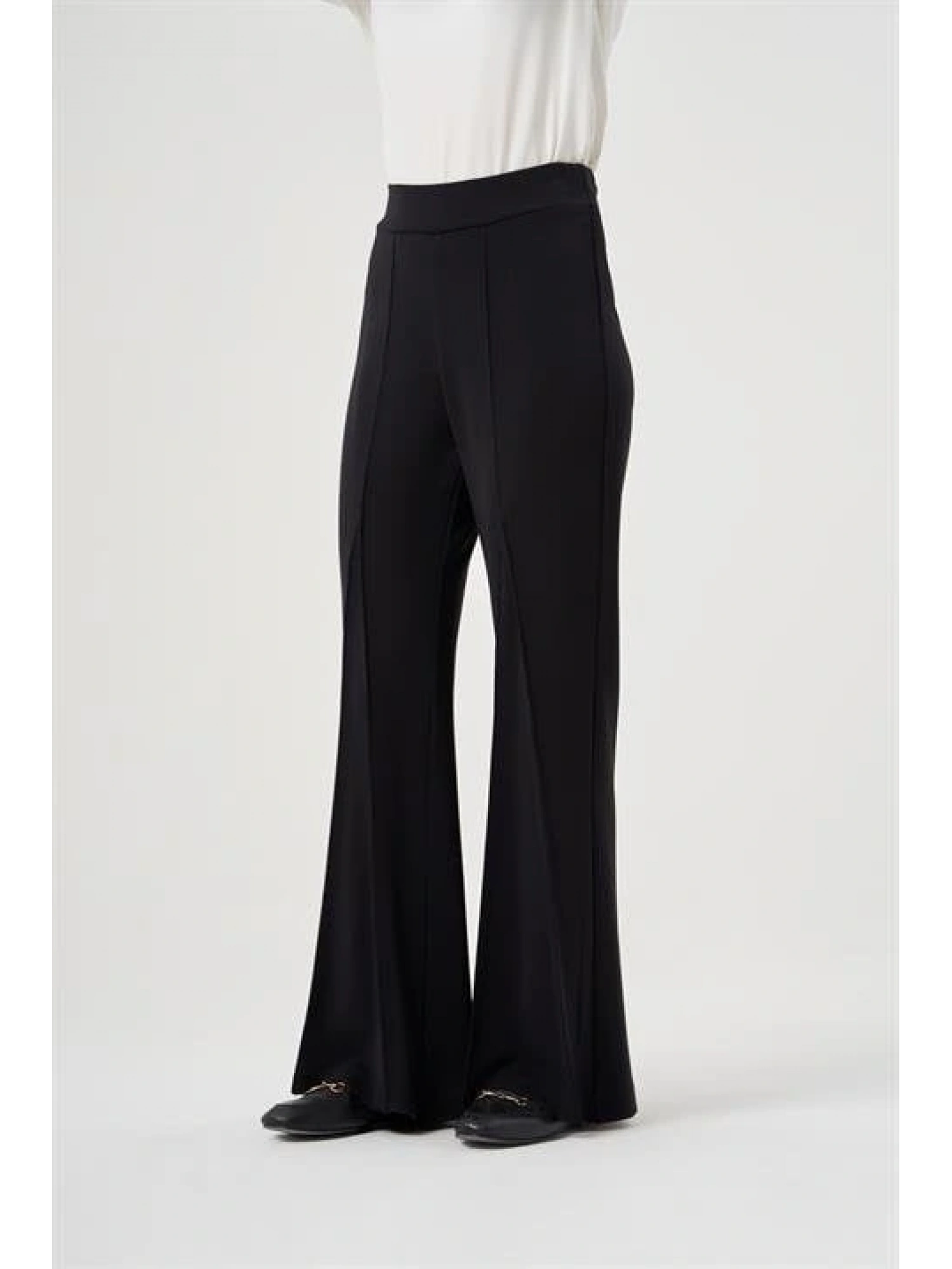 Misswhence İspanyol Paça Önü Dİkiş Detaylı Örme Pantolon 34105