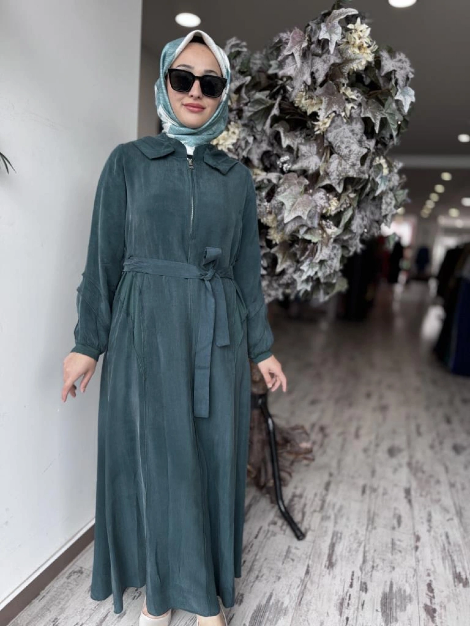 Misswhence Kapüşonlu Cupra İpek Elbise 37811