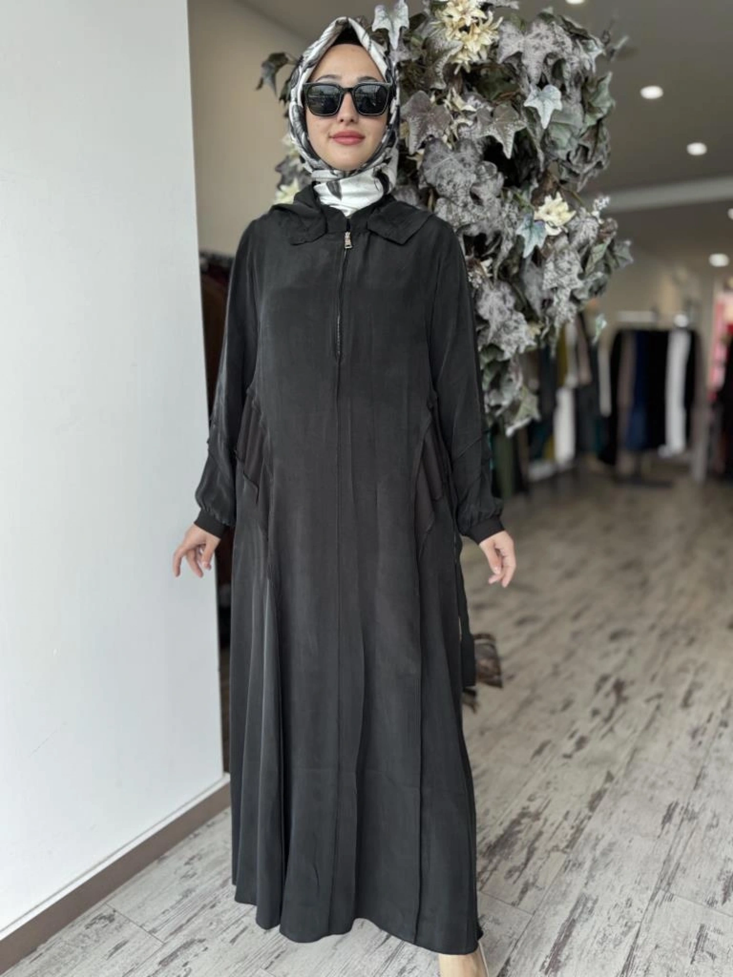 Misswhence Kapüşonlu Cupra İpek Elbise 37811