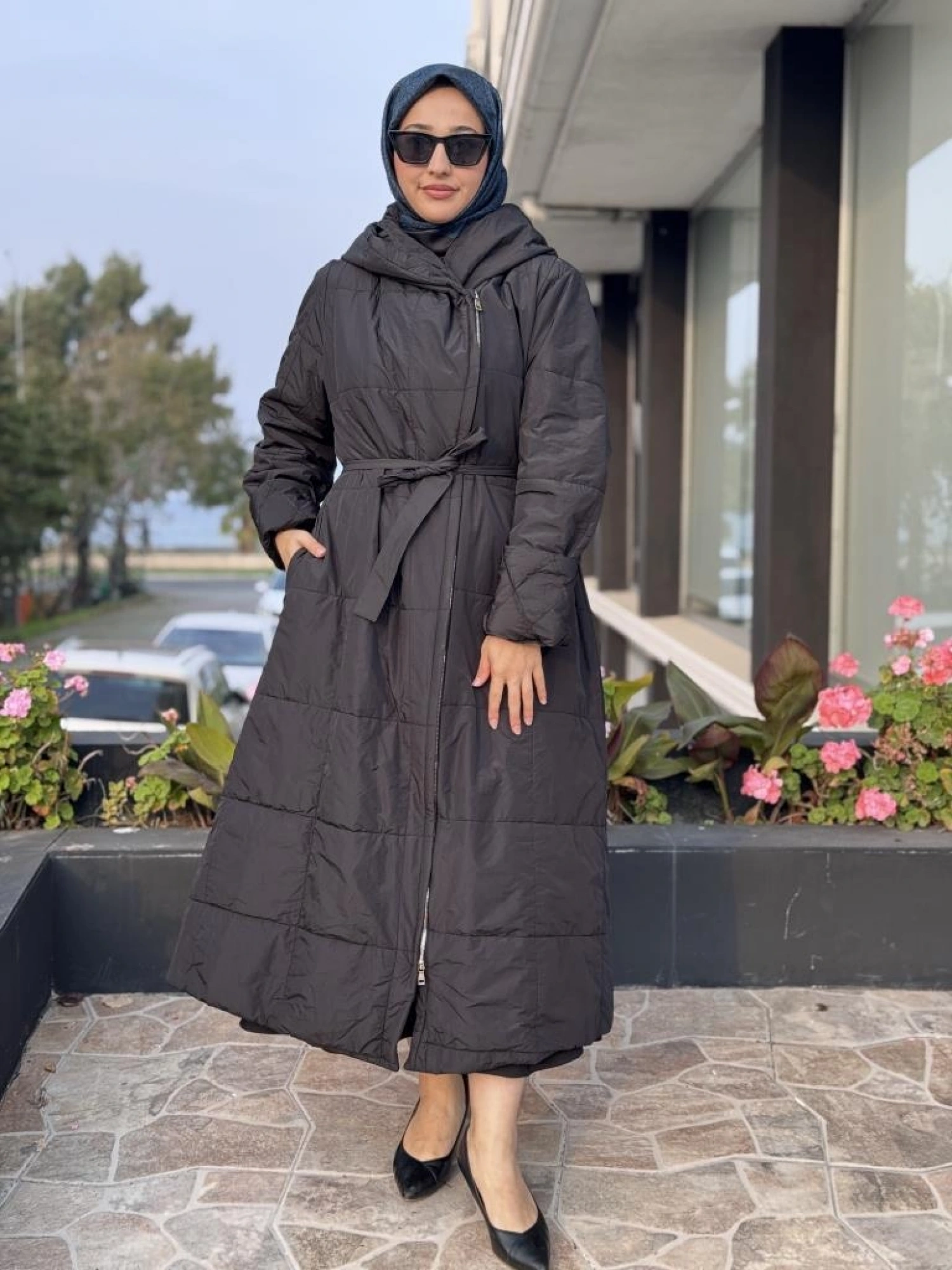 Misswhence Kapüşonlu Fermuarlı Kapitone Pardesü 38513