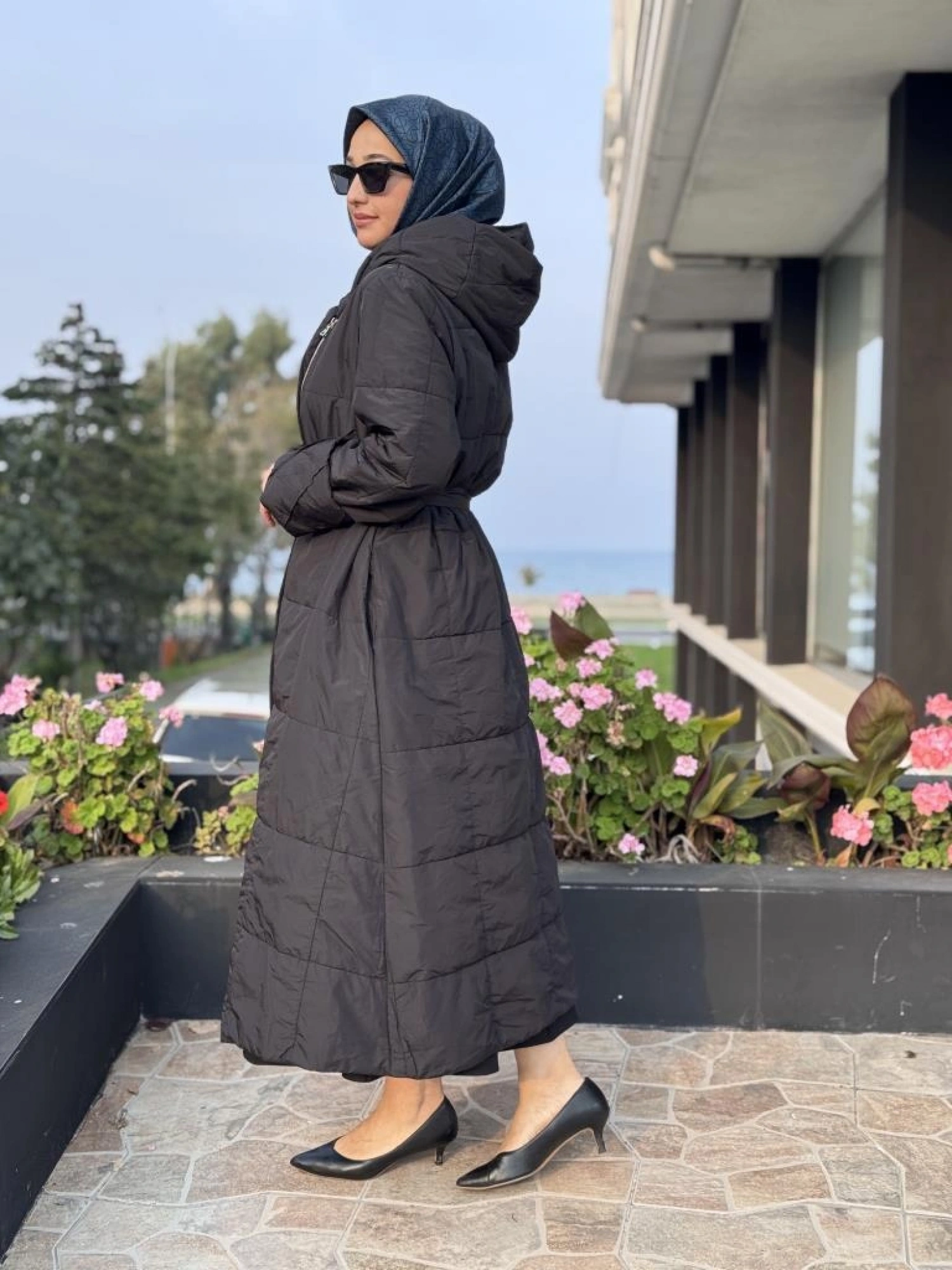 Misswhence Kapüşonlu Fermuarlı Kapitone Pardesü 38513