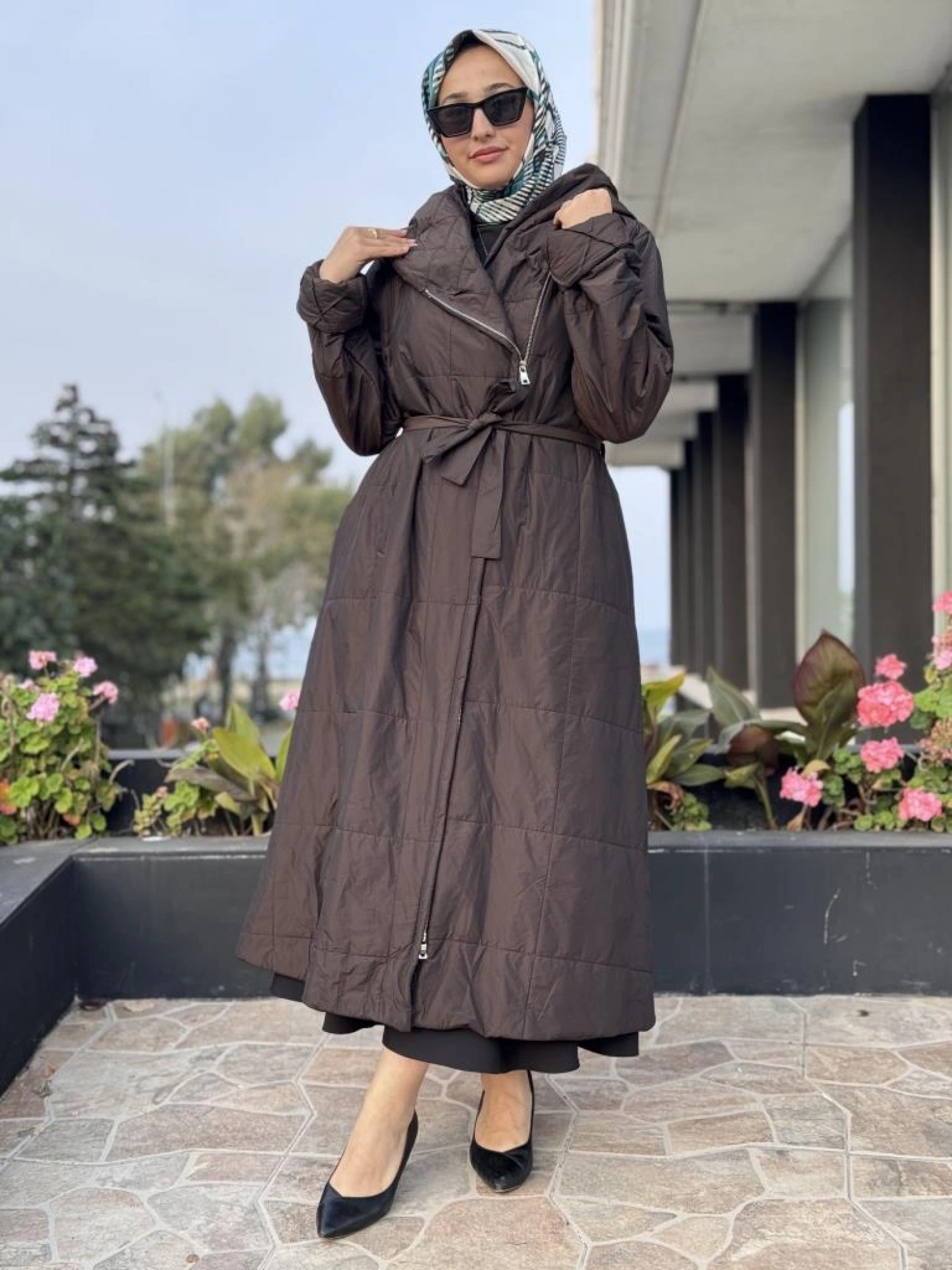 Misswhence Kapüşonlu Fermuarlı Kapitone Pardesü 38513