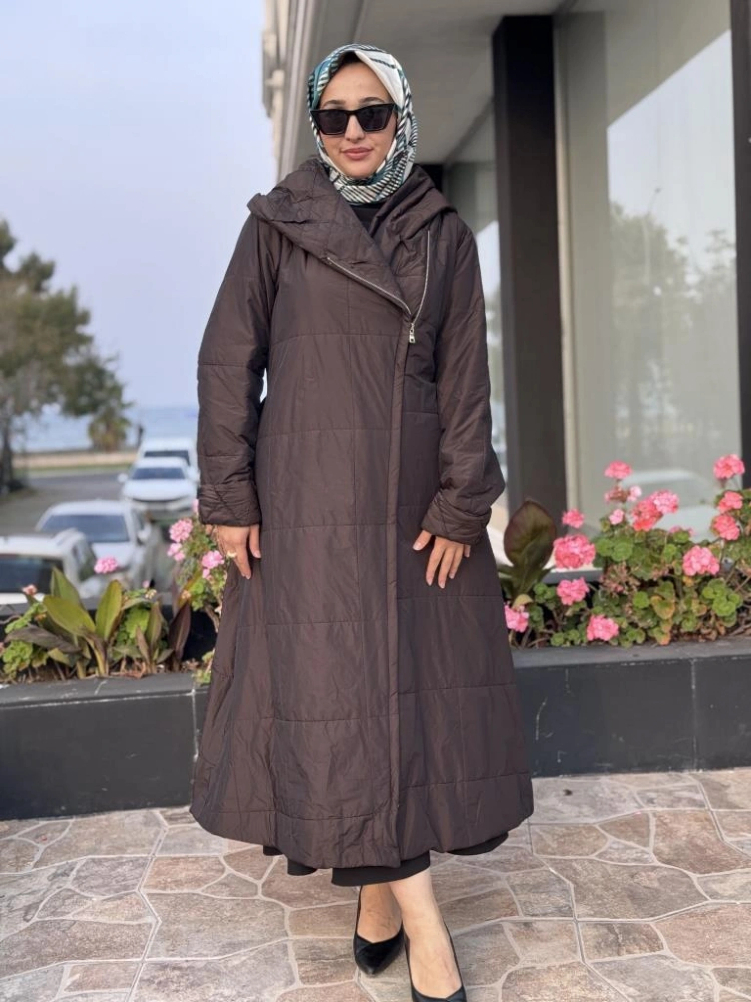 Misswhence Kapüşonlu Fermuarlı Kapitone Pardesü 38513