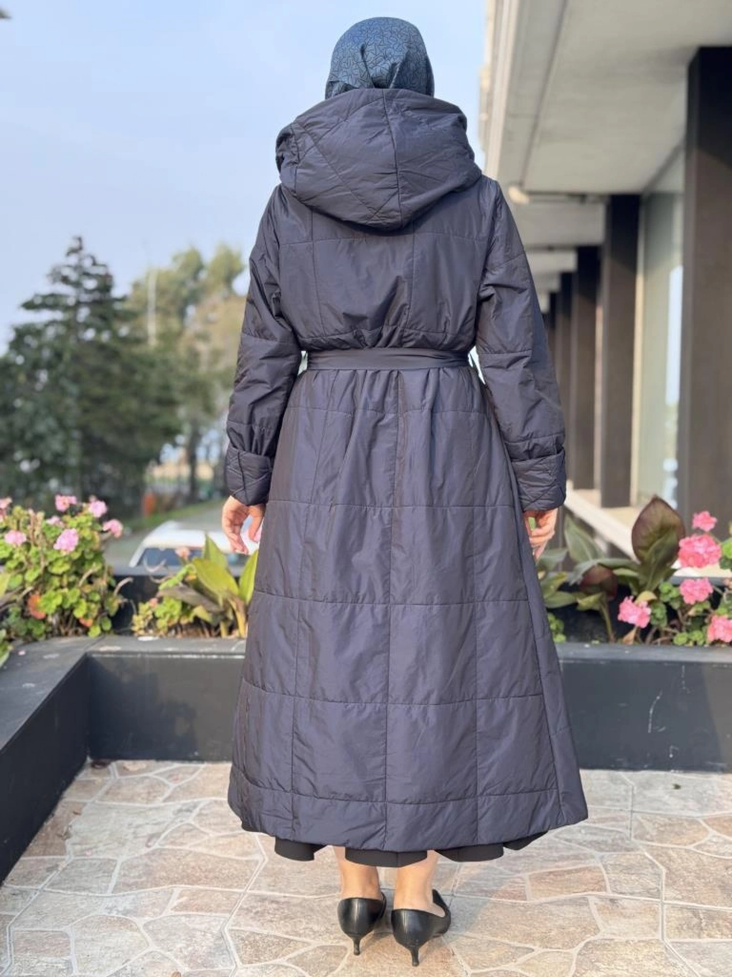 Misswhence Kapüşonlu Fermuarlı Kapitone Pardesü 38513