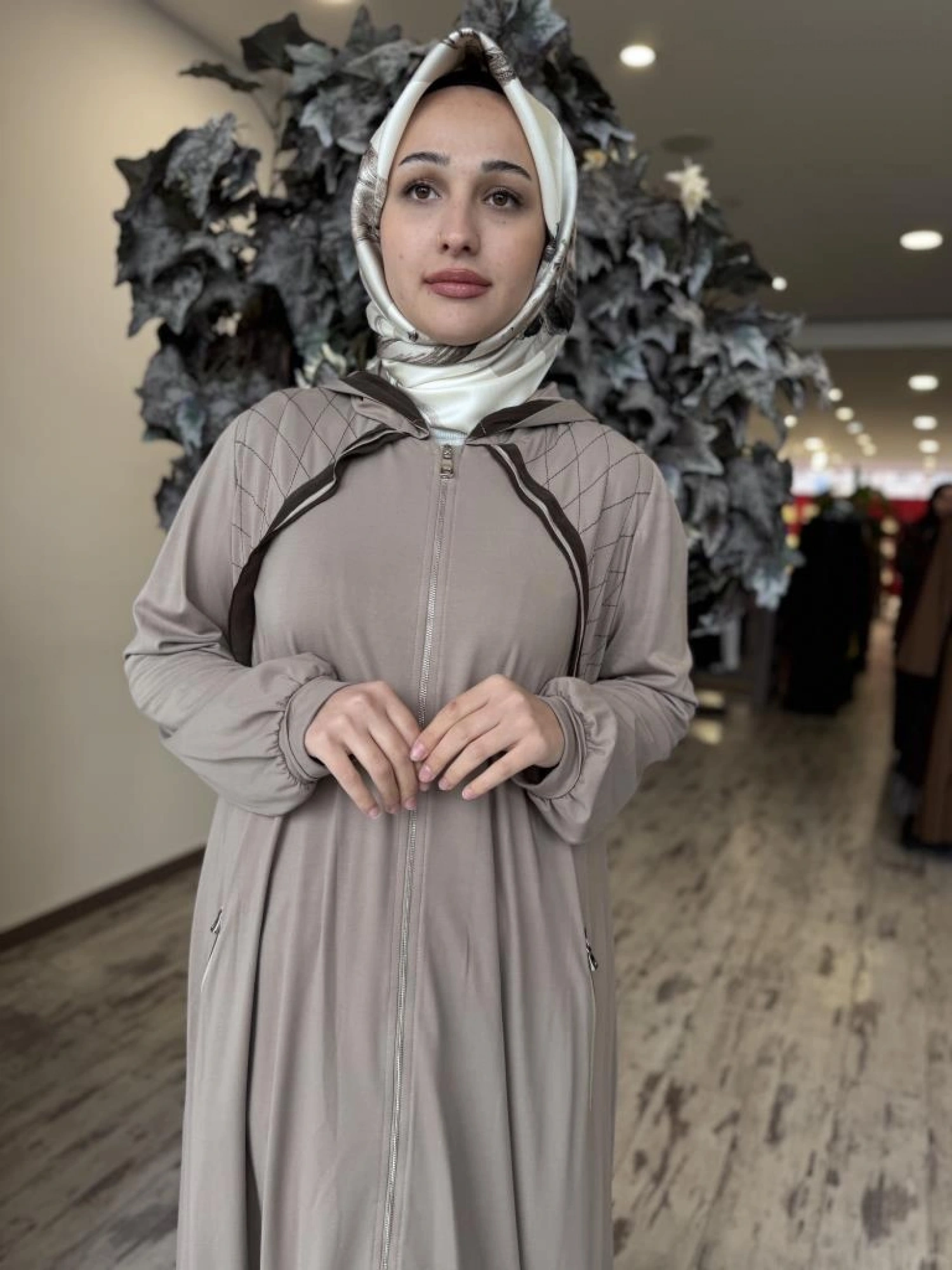 Misswhence Kapüşonlu Fermuarlı Penye Pardesü 37525