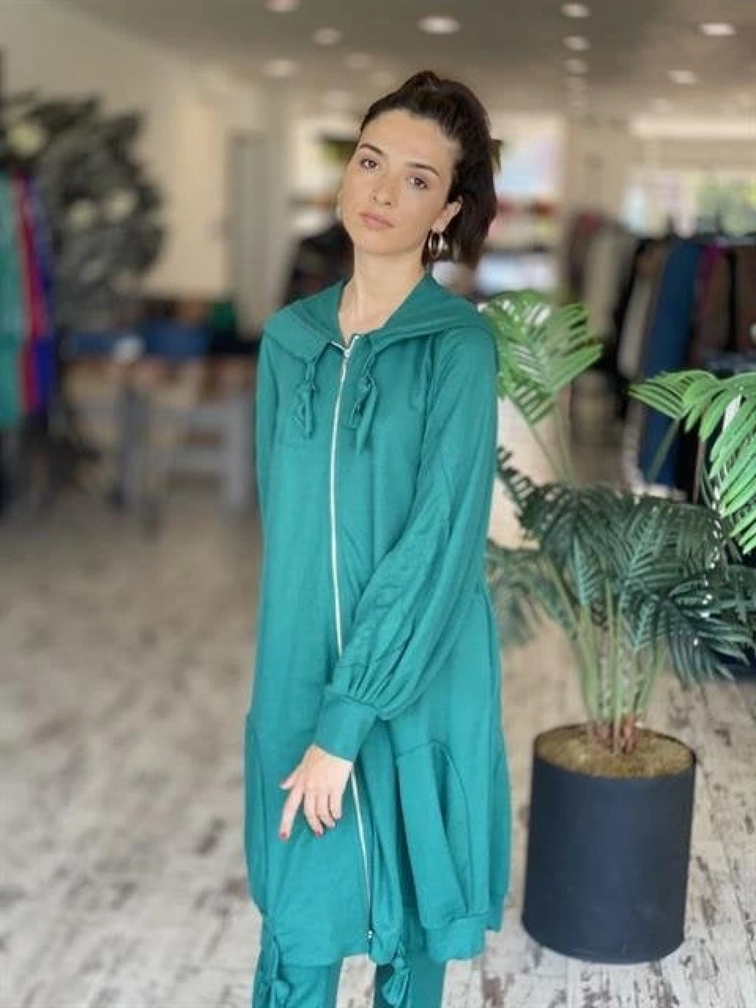 MİSSWHENCE KAPÜŞONLU İNCE ÖRME KAP PANTOLON TAKIM 33407