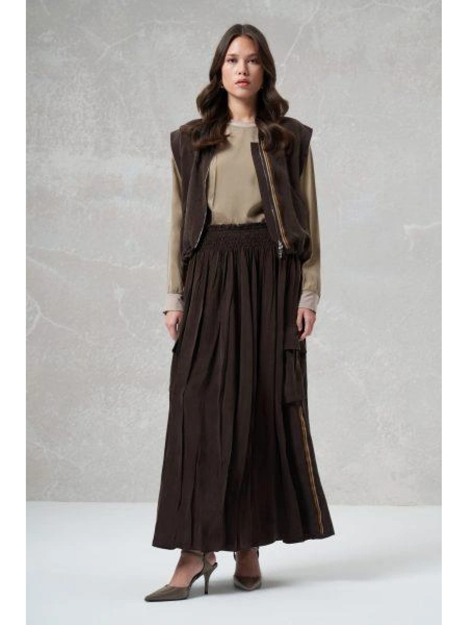 Misswhence Kargo Cepli Cupra İpek Etek 35912