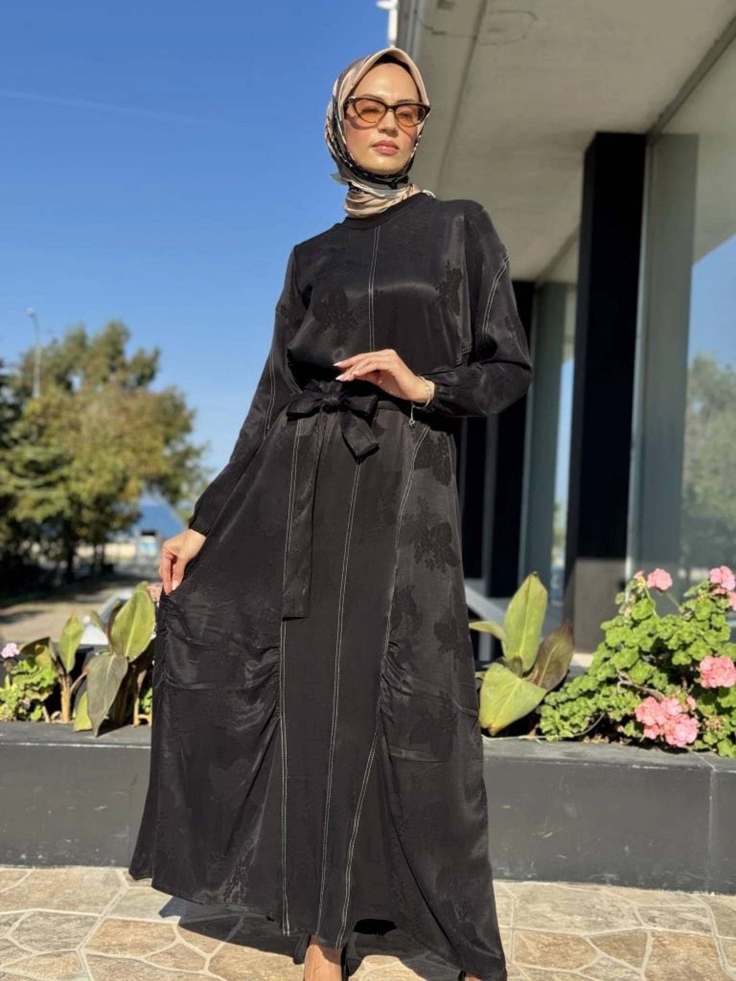 Misswhence Keçe Yelekli Cupra İpek Elbise 36819