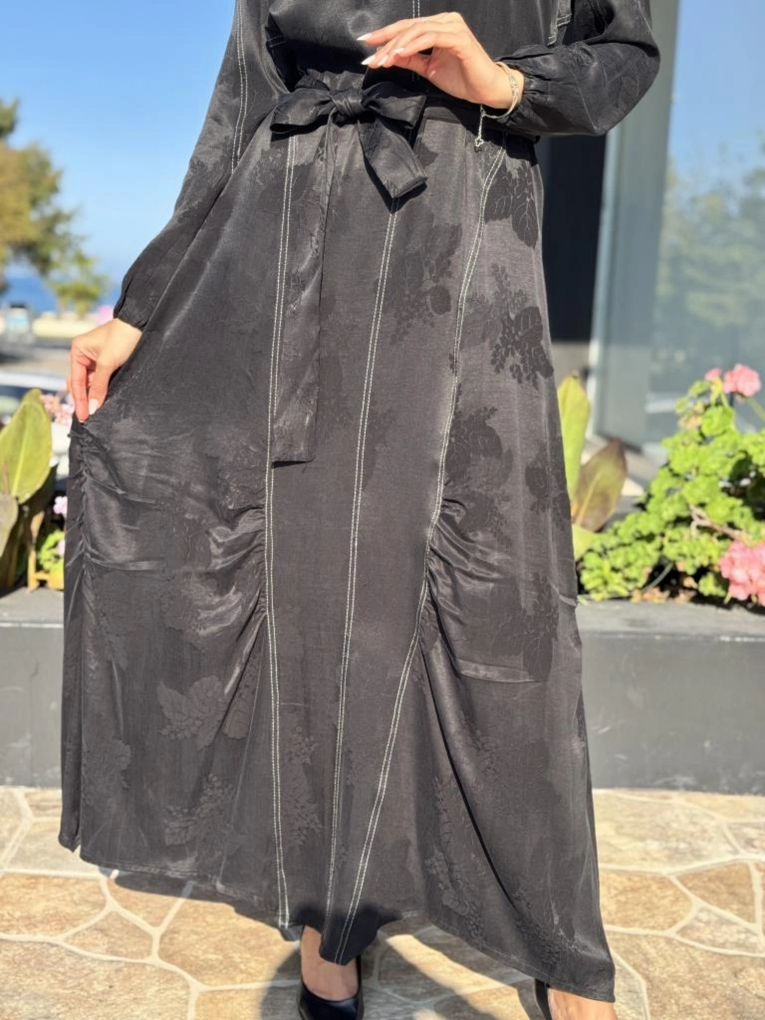 Misswhence Keçe Yelekli Cupra İpek Elbise 36819