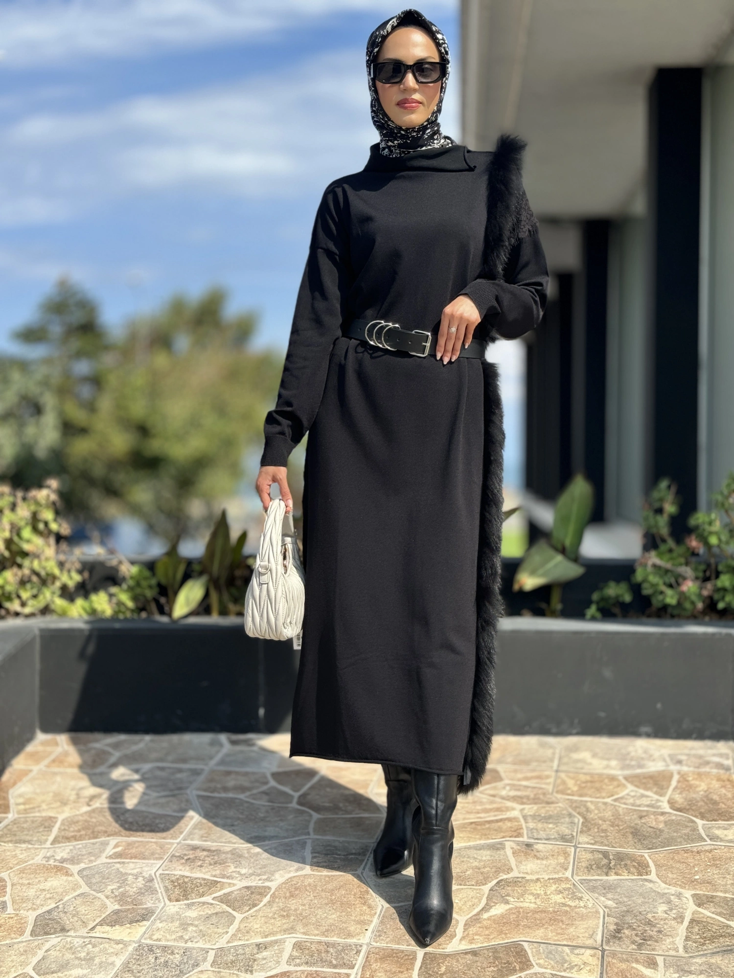 Misswhence Kürk Detaylı Triko Elbise 36805