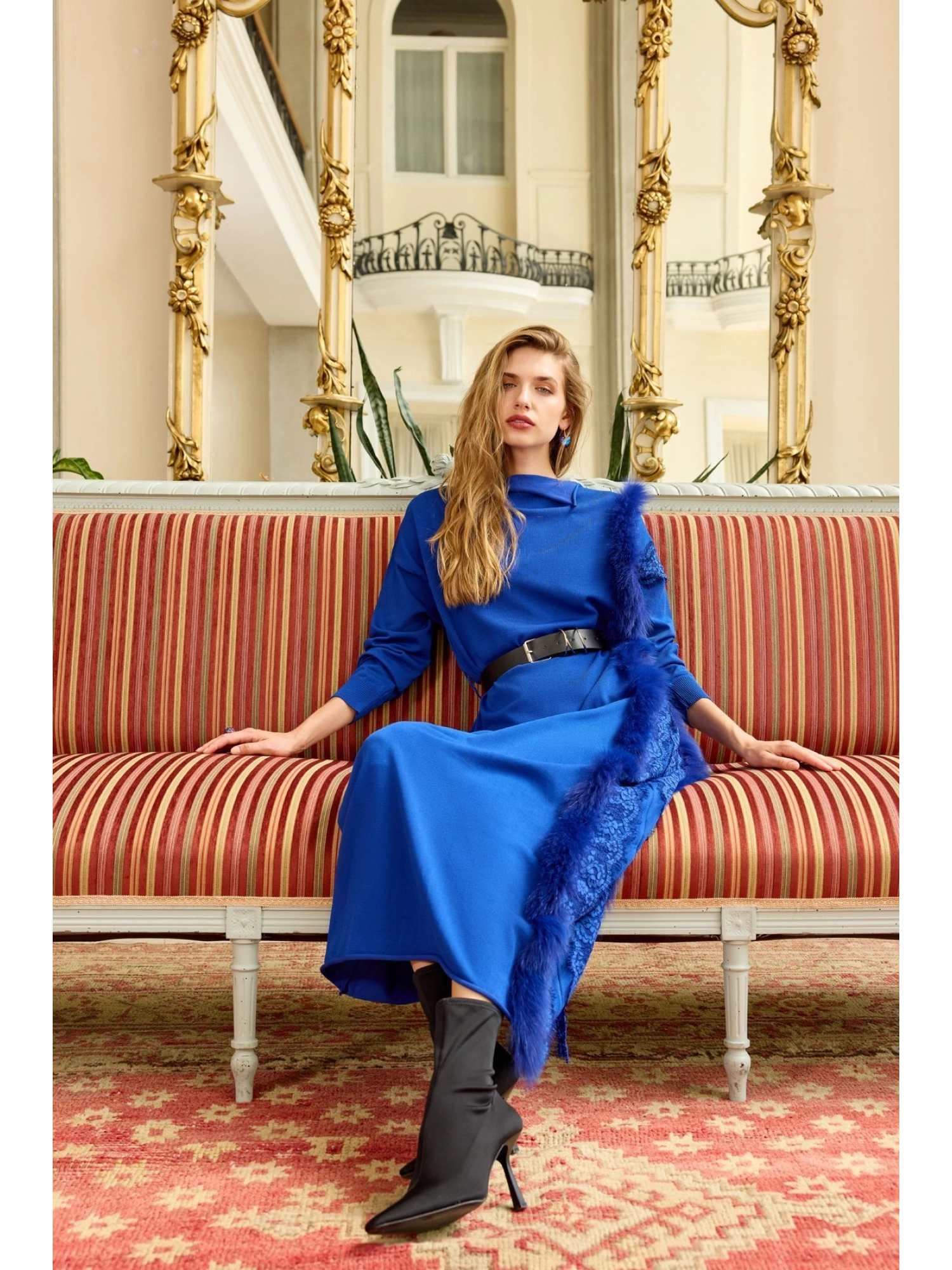 Misswhence Kürk Detaylı Triko Elbise 36805