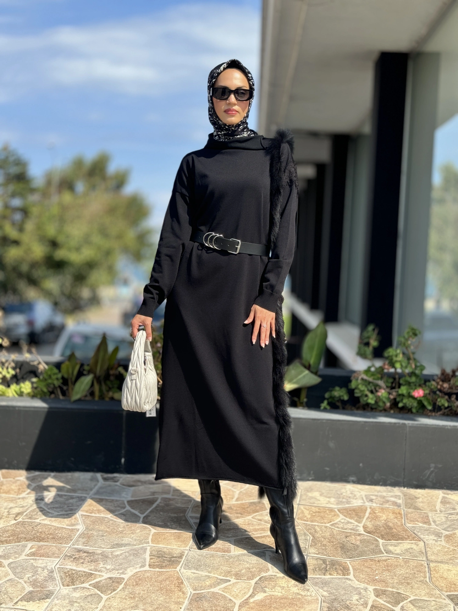 Misswhence Kürk Detaylı Triko Elbise 36805