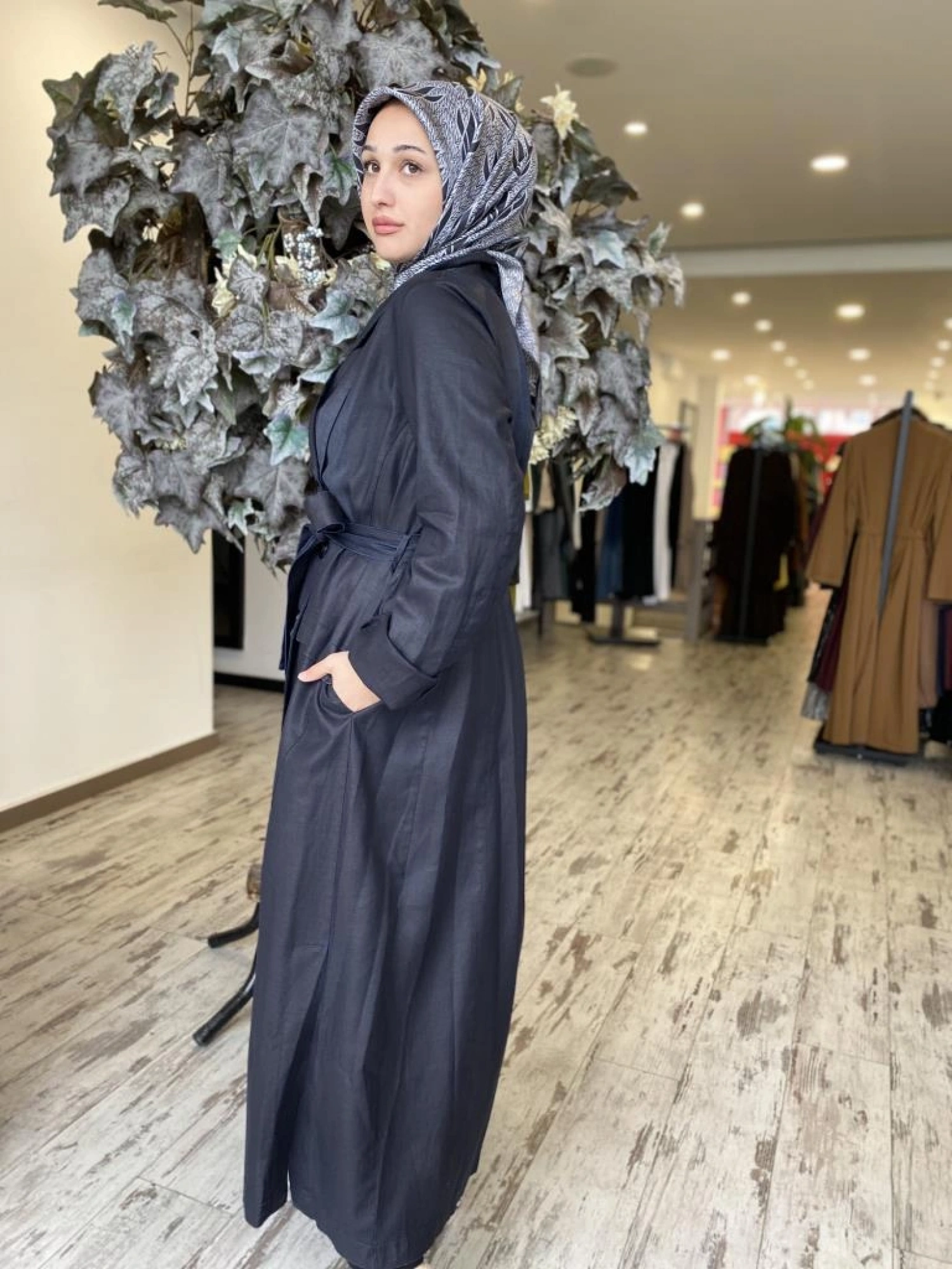 Misswhence Nakış Detaylı Kruvaze Tencel Viscon Pardesü 37501P