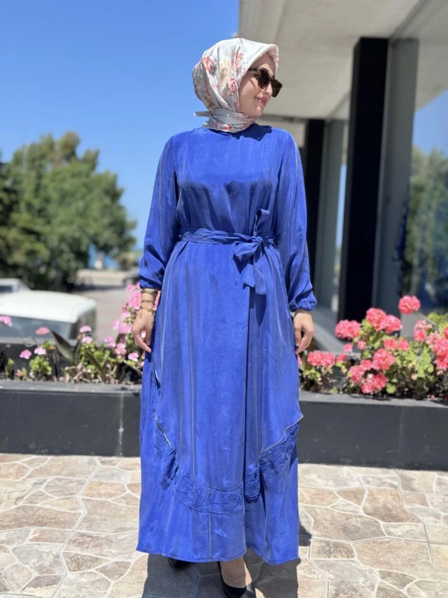 Misswhence Nakış ve Fermuar Detaylı Cupra İpek Elbise 37800