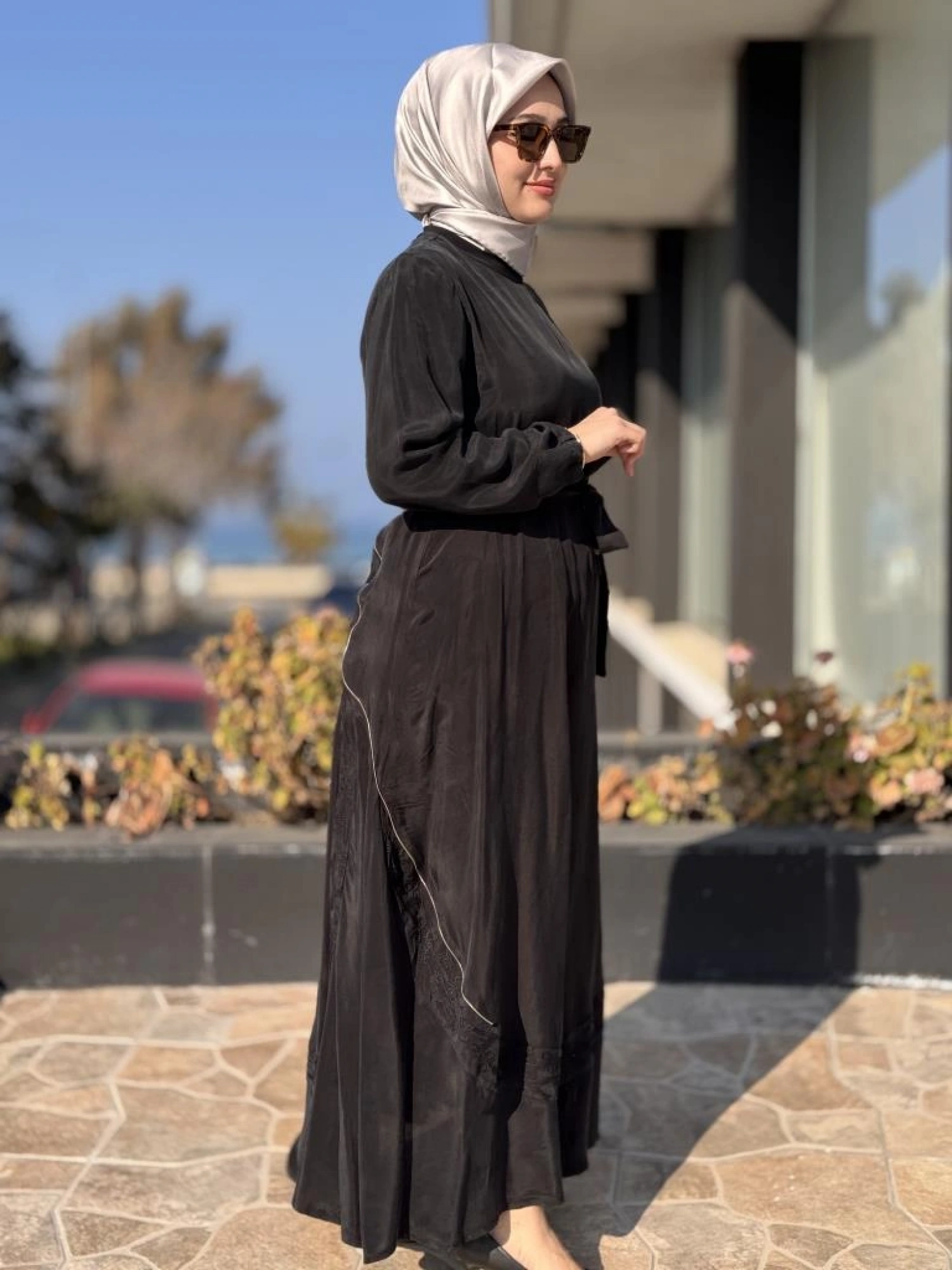 Misswhence Nakış ve Fermuar Detaylı Cupra İpek Elbise 37800