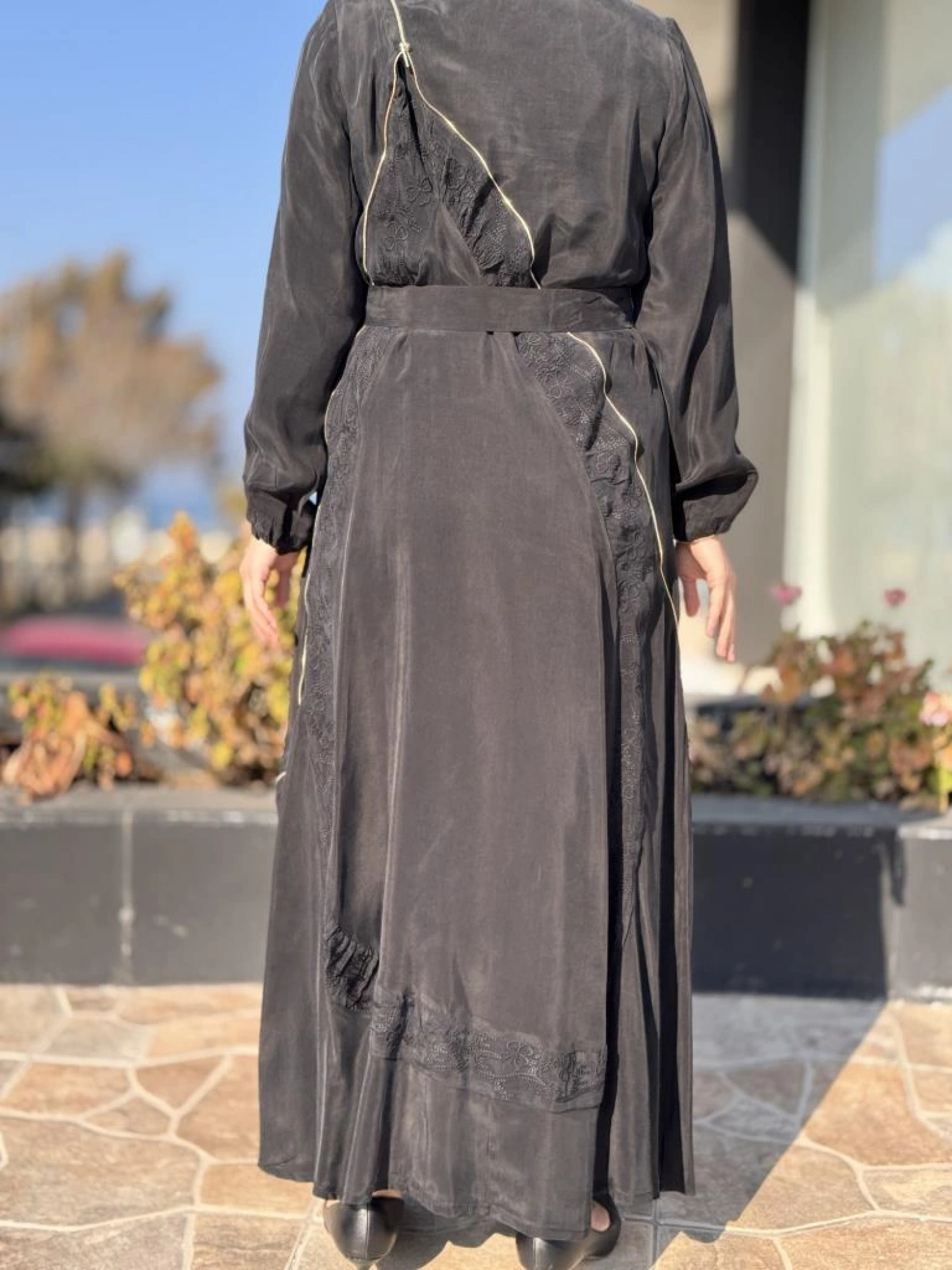 Misswhence Nakış ve Fermuar Detaylı Cupra İpek Elbise 37800